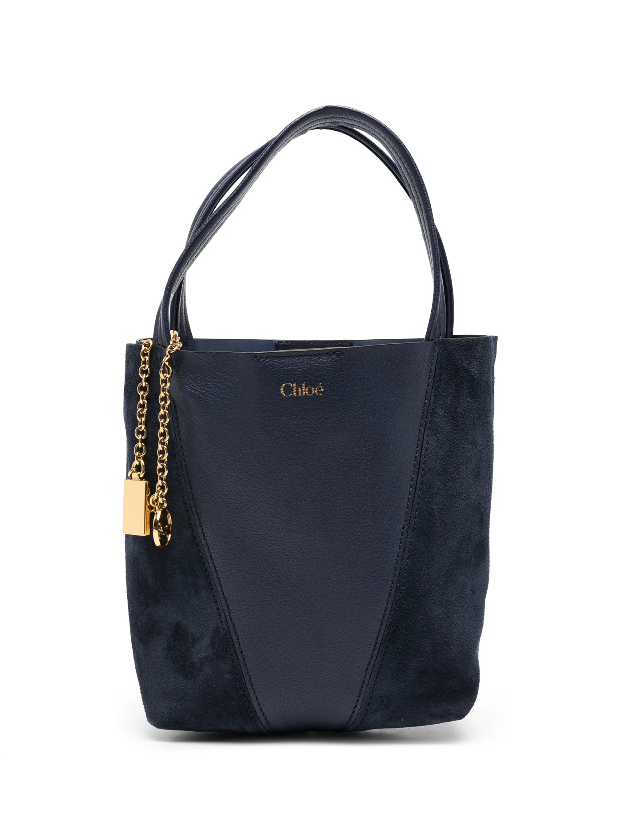 small Chloé Spin tote bag in grained & suede leather