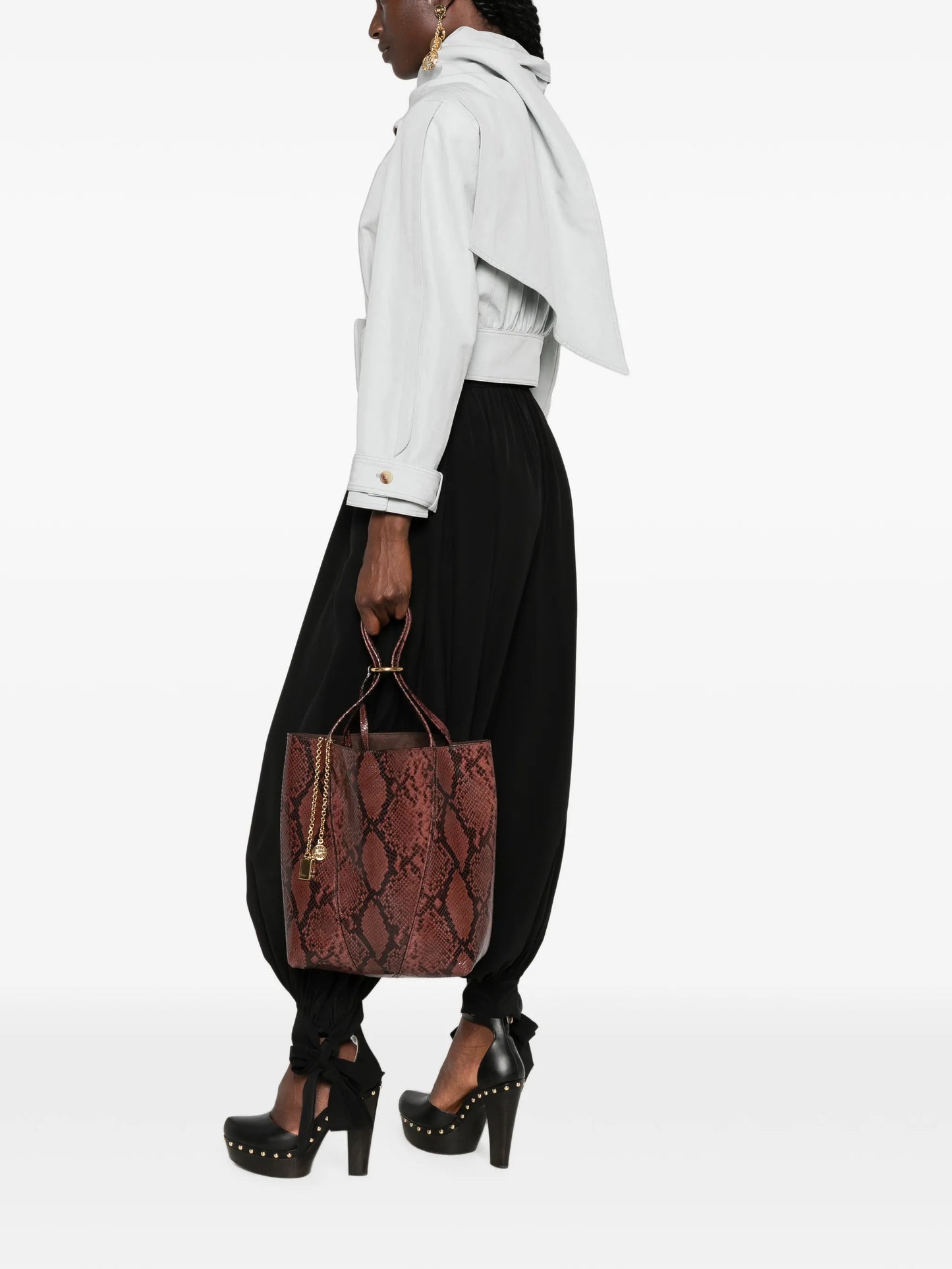 medium Spin python-effect tote bag