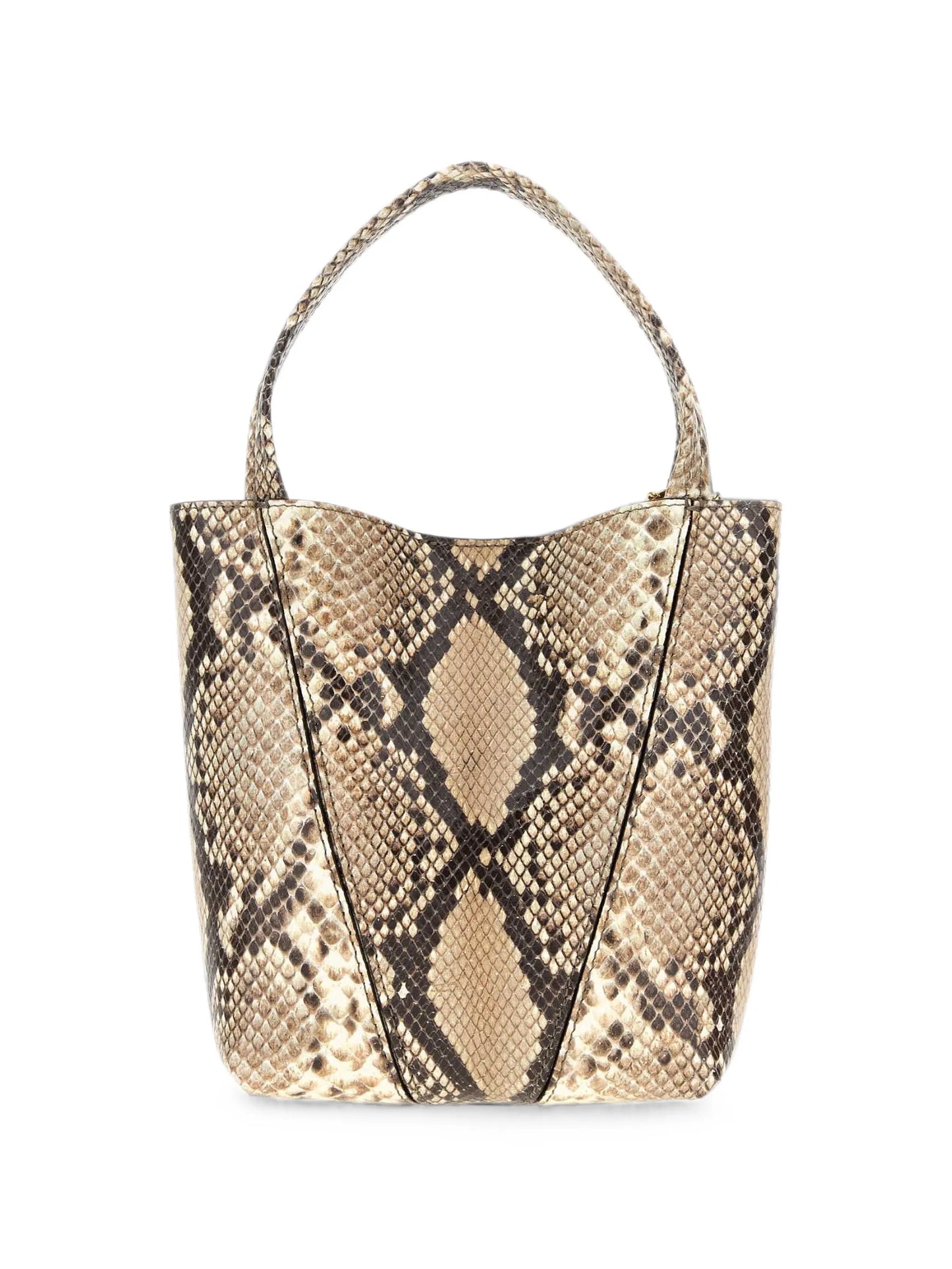 small Spin snake-print leather tote bag