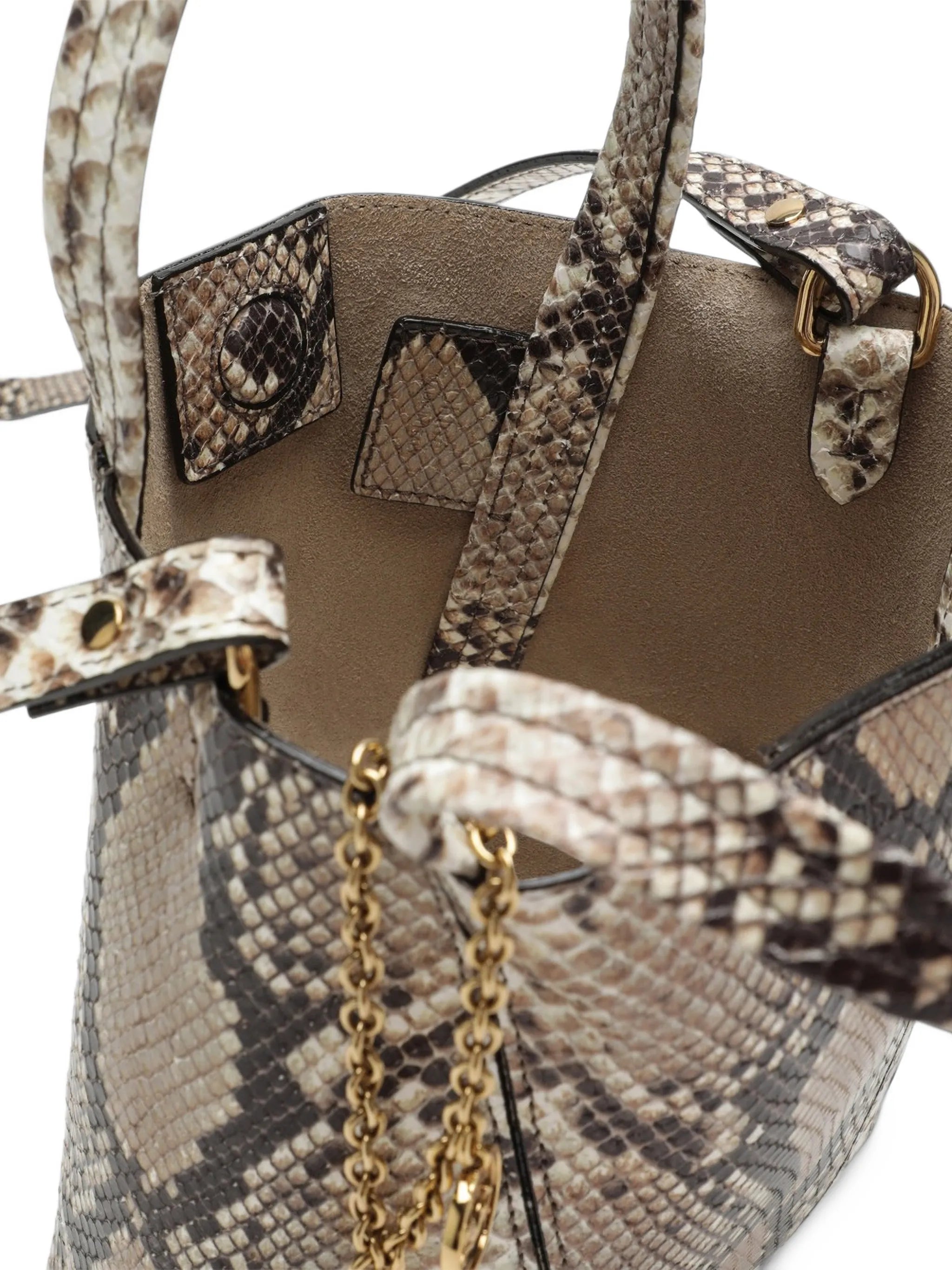 small Chloé Spin tote bag in python-effect leather