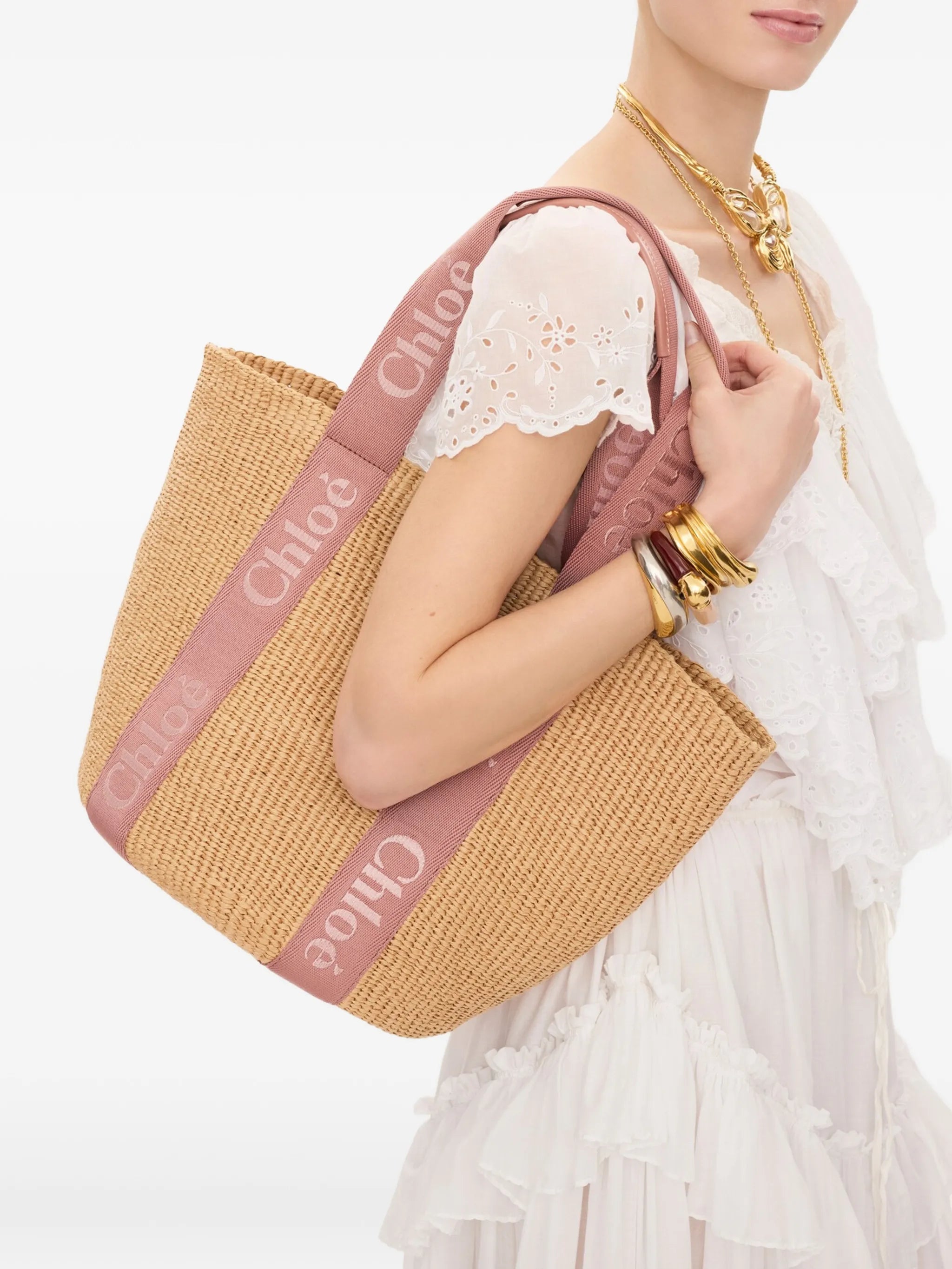large Woody logo-embroidered tote bag