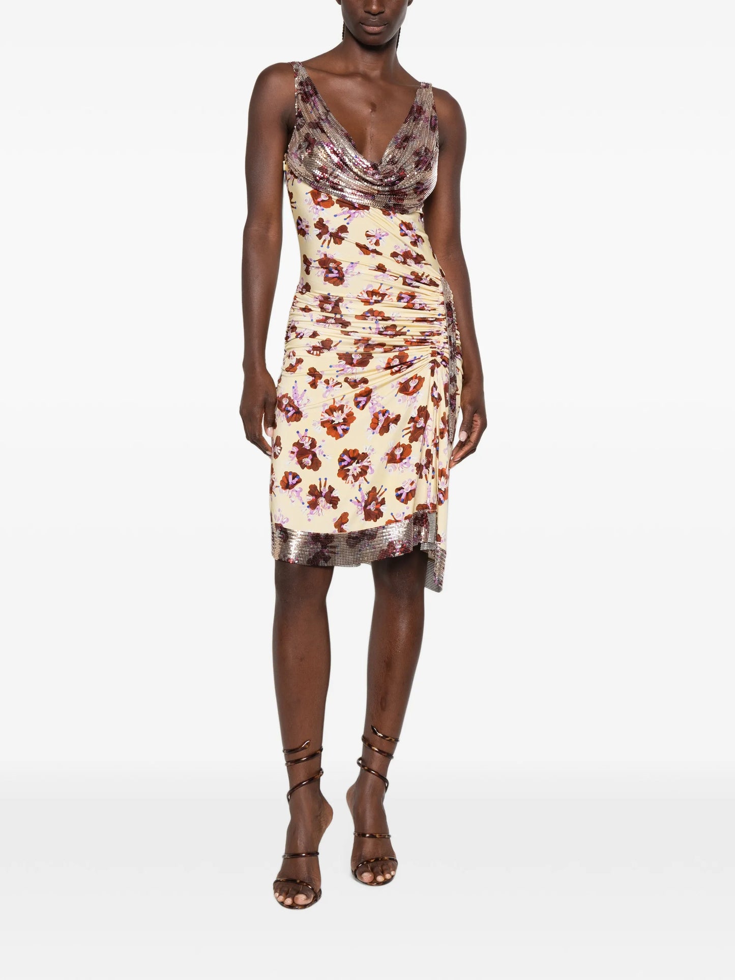 floral-print mini dress