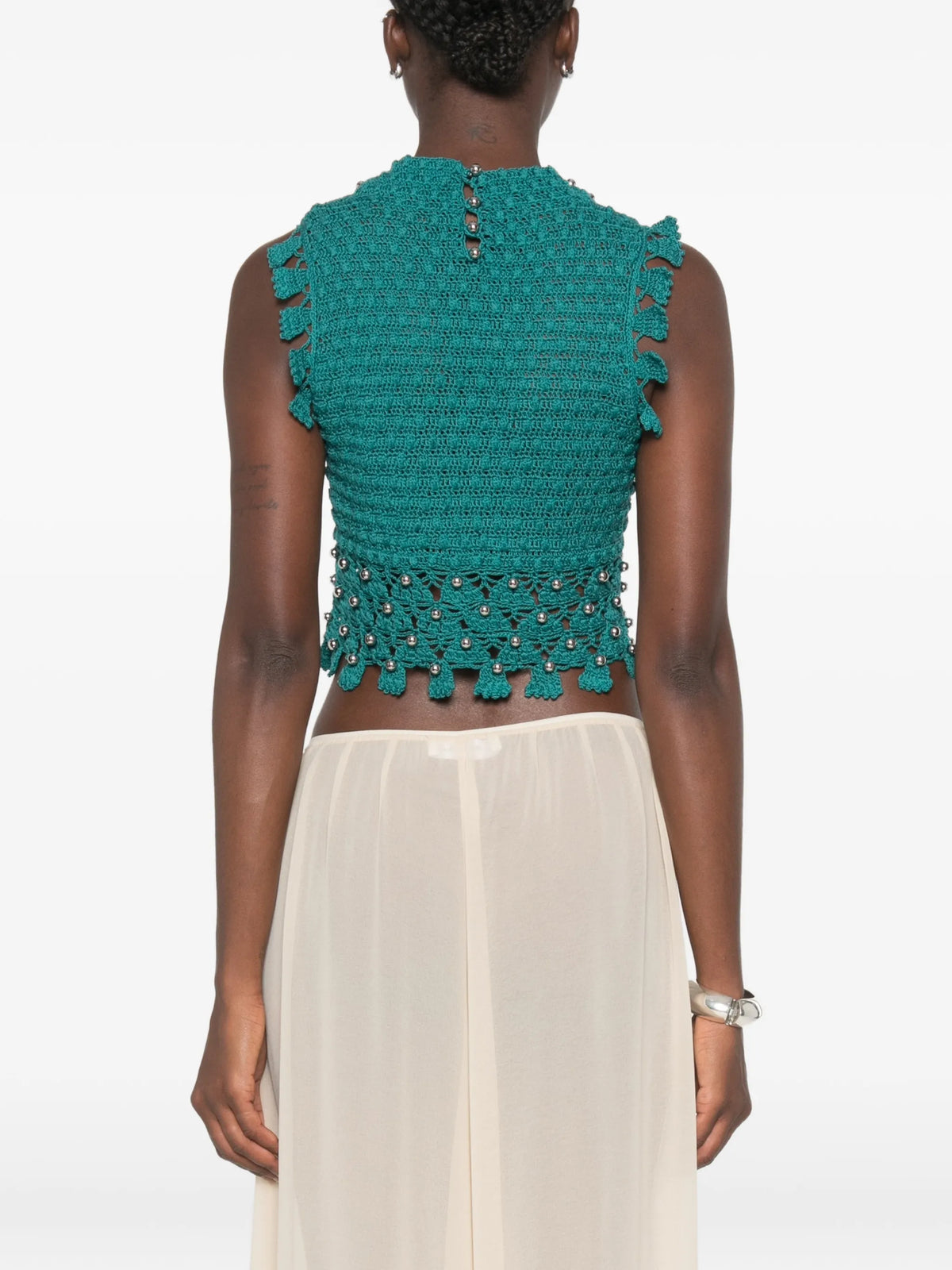 handmade sleeveless top in crochet