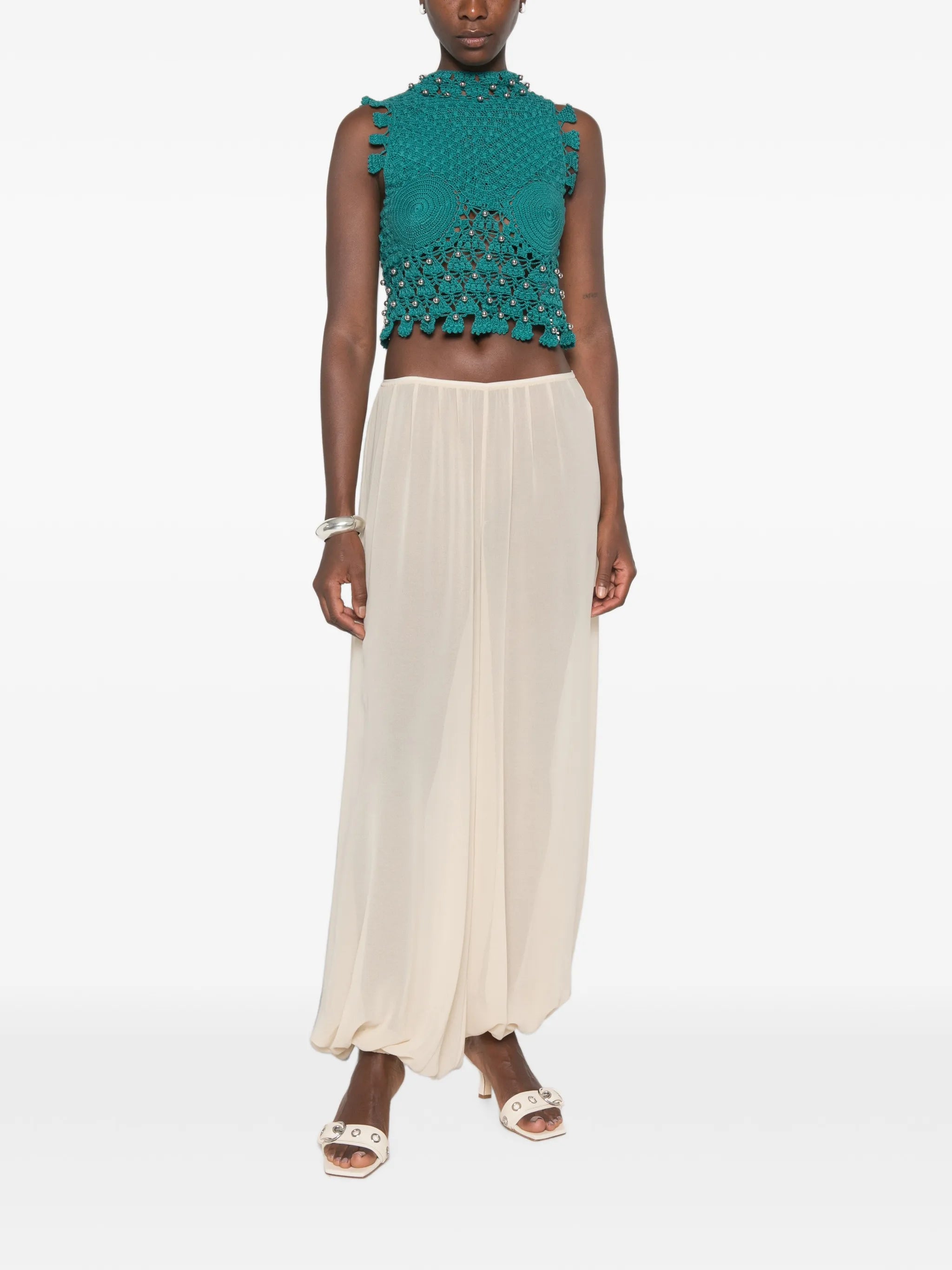 handmade sleeveless top in crochet