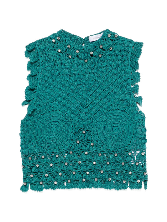 handmade sleeveless top in crochet