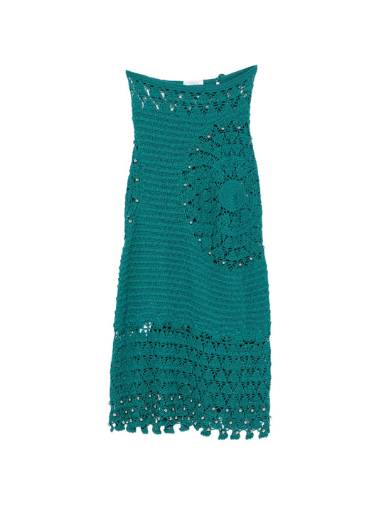 bead-embellished midi skirt