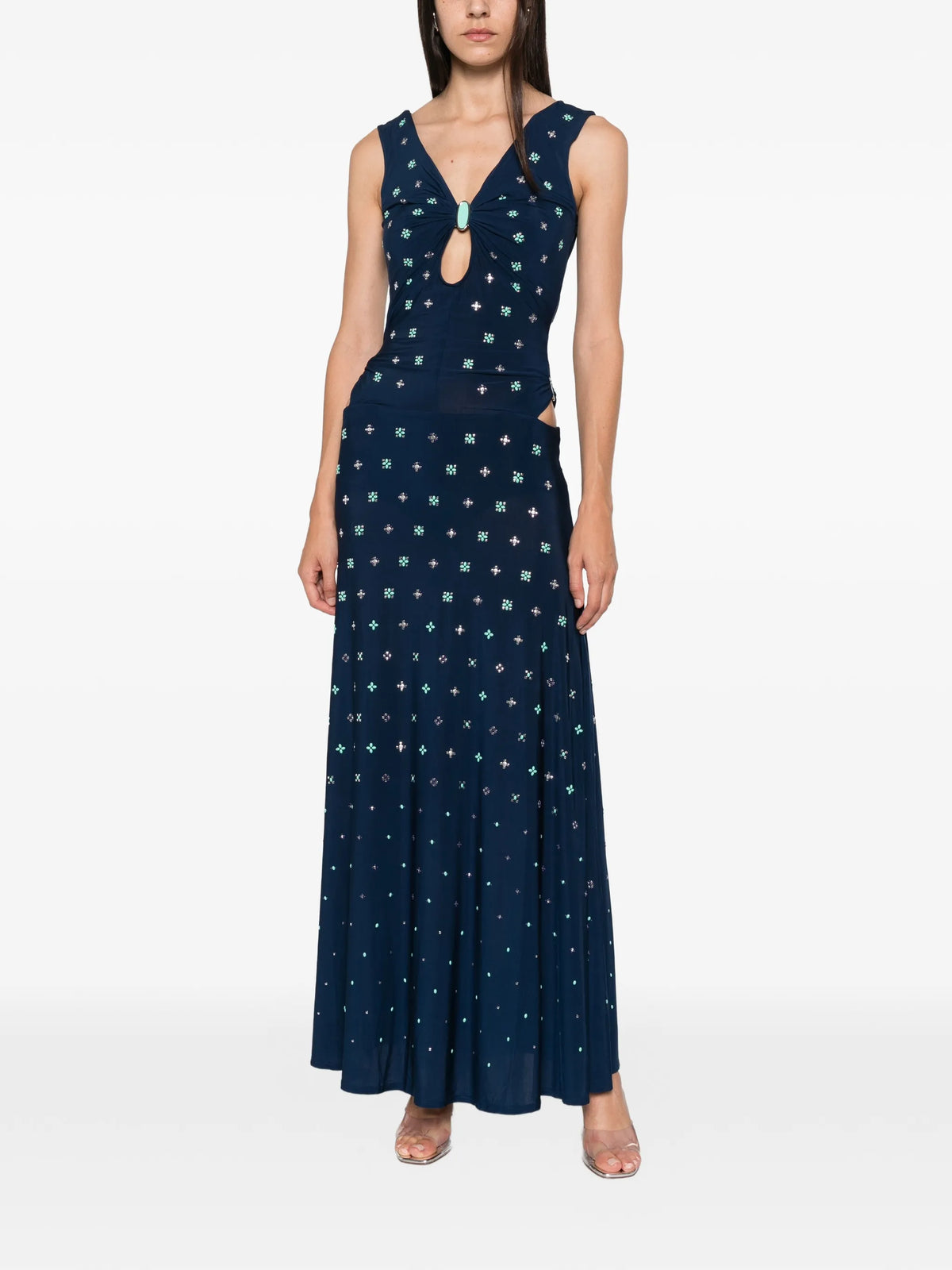 embellished cut-out maxi dress