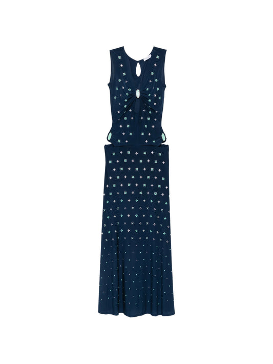 embellished cut-out maxi dress
