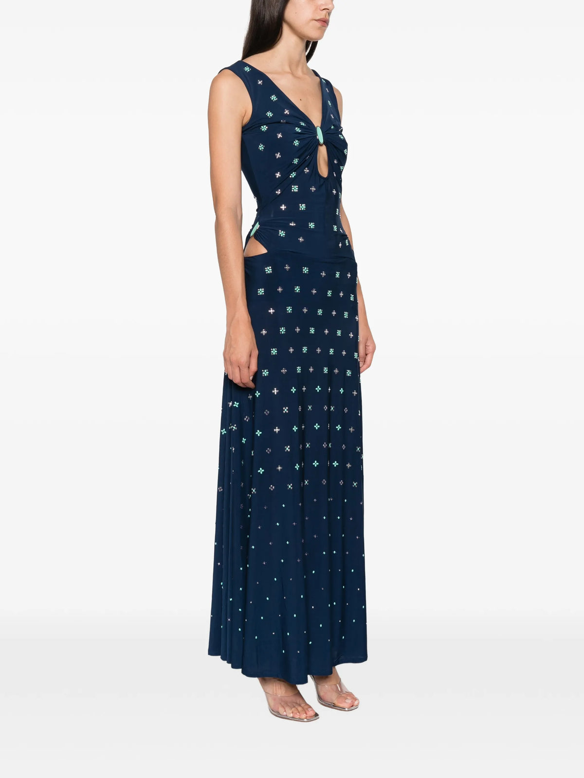 embellished cut-out maxi dress