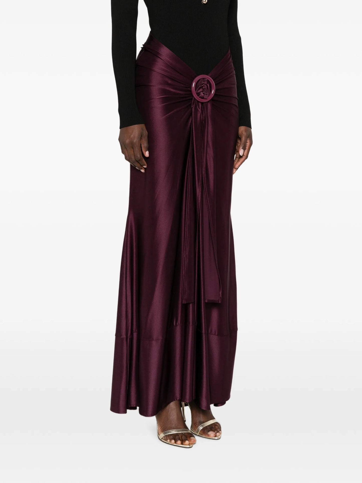ring-detail maxi skirt