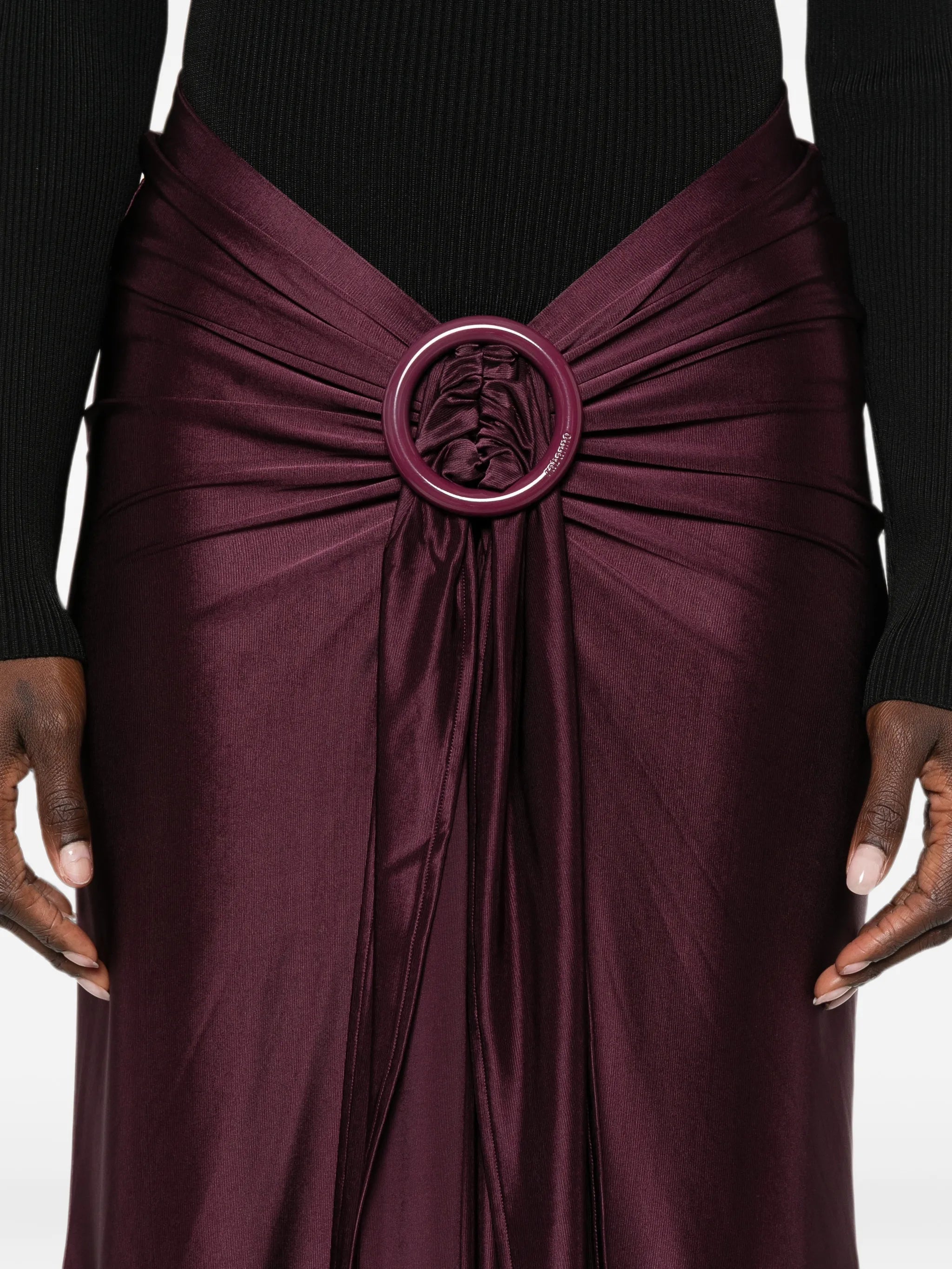 ring-detail maxi skirt