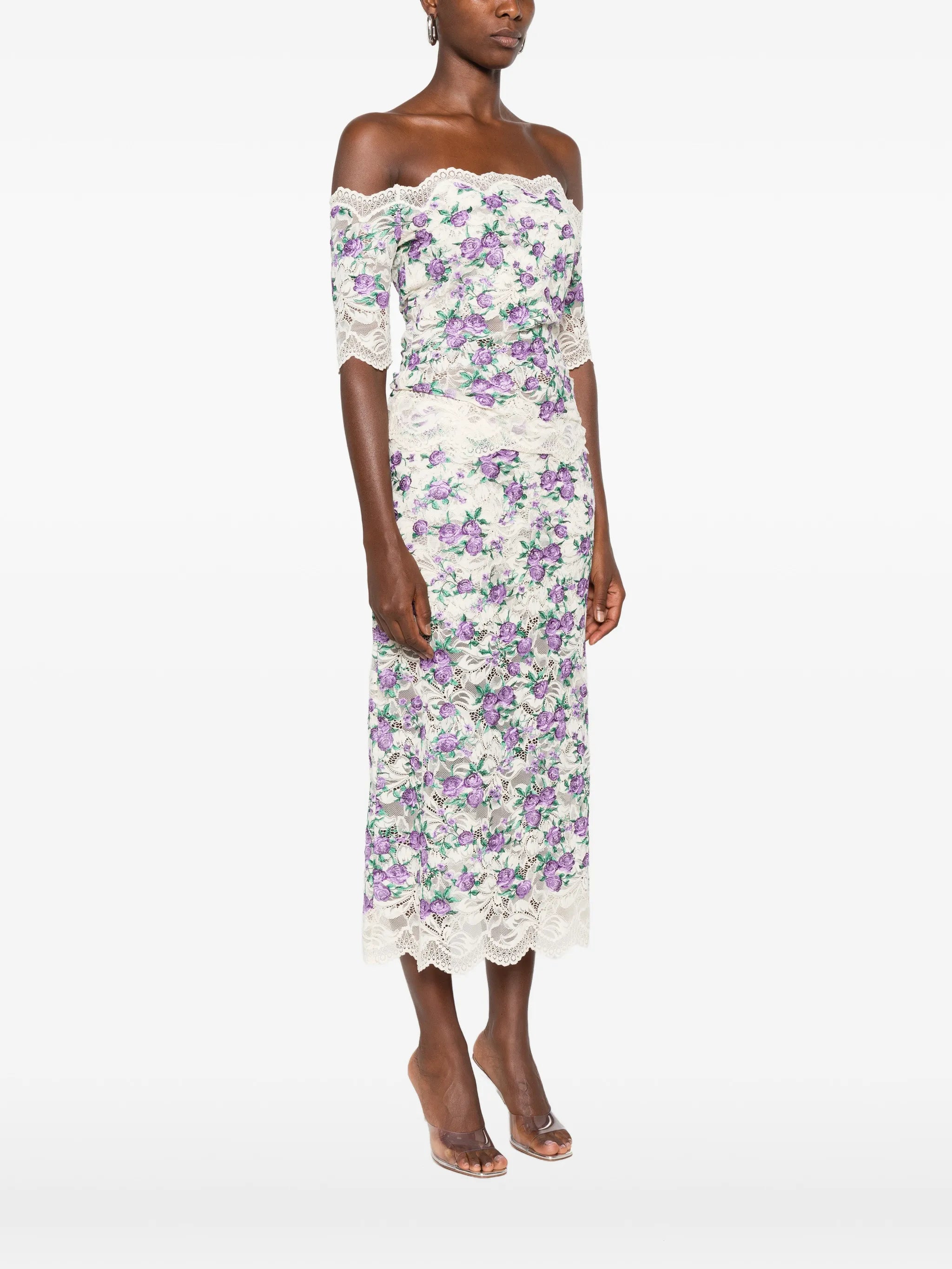 embroidered lace-trim top