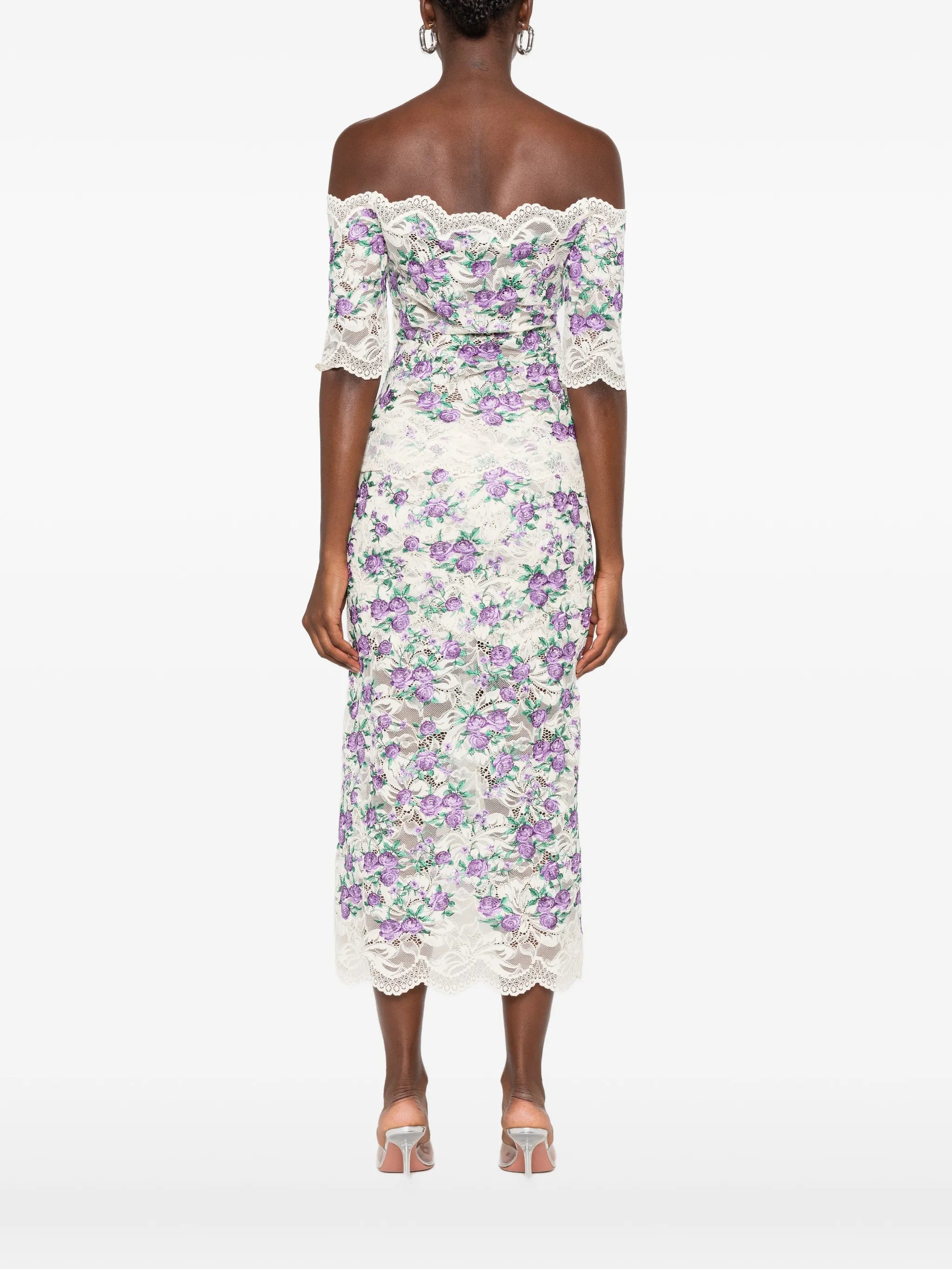 embroidered lace-trim top