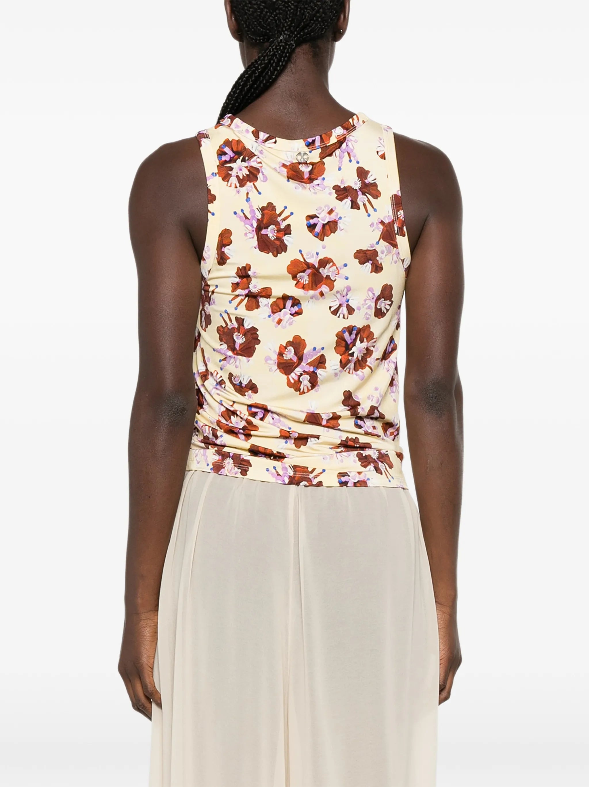 floral-pattern ring-detail top
