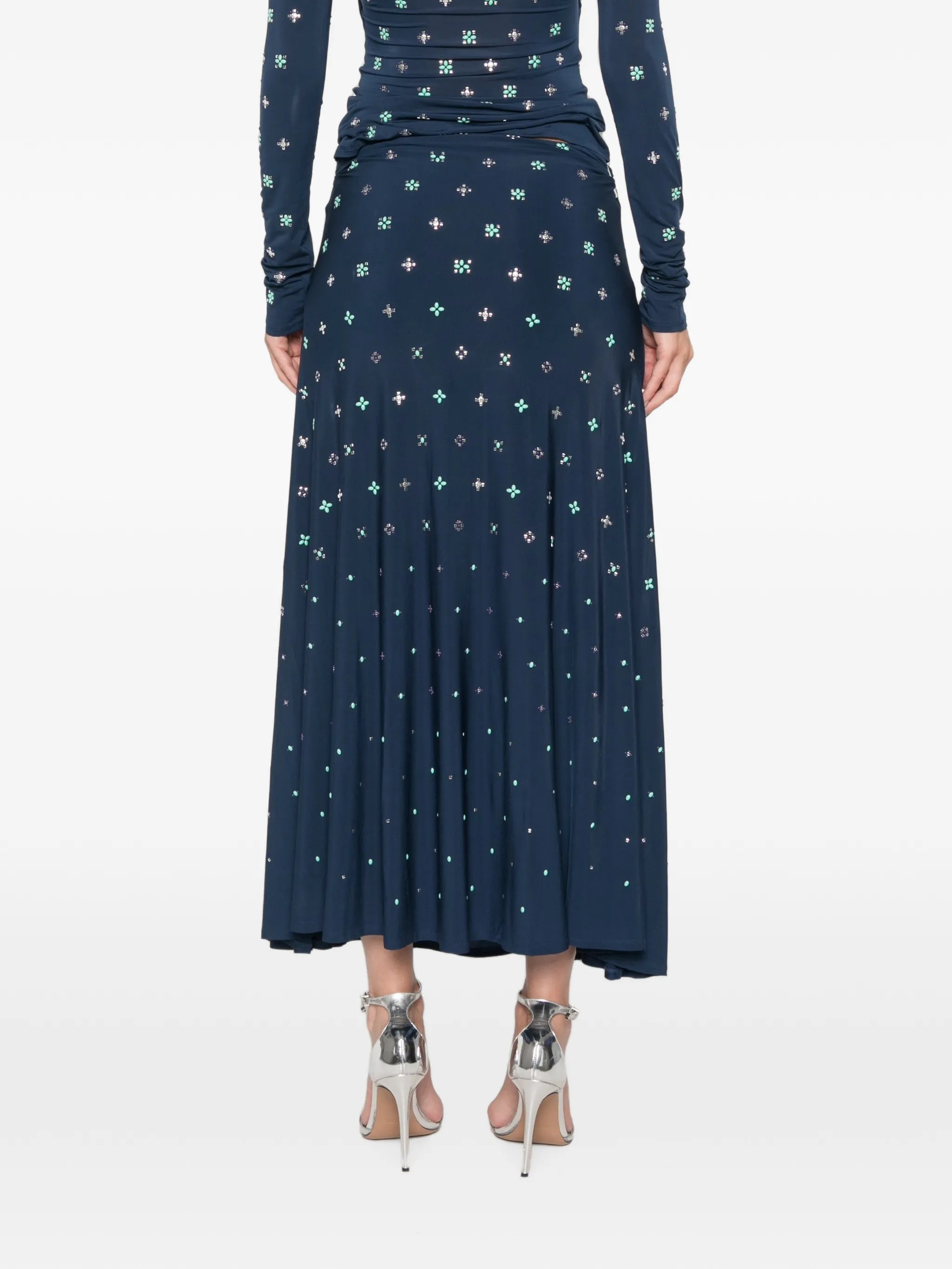 embellished cut-out skirt