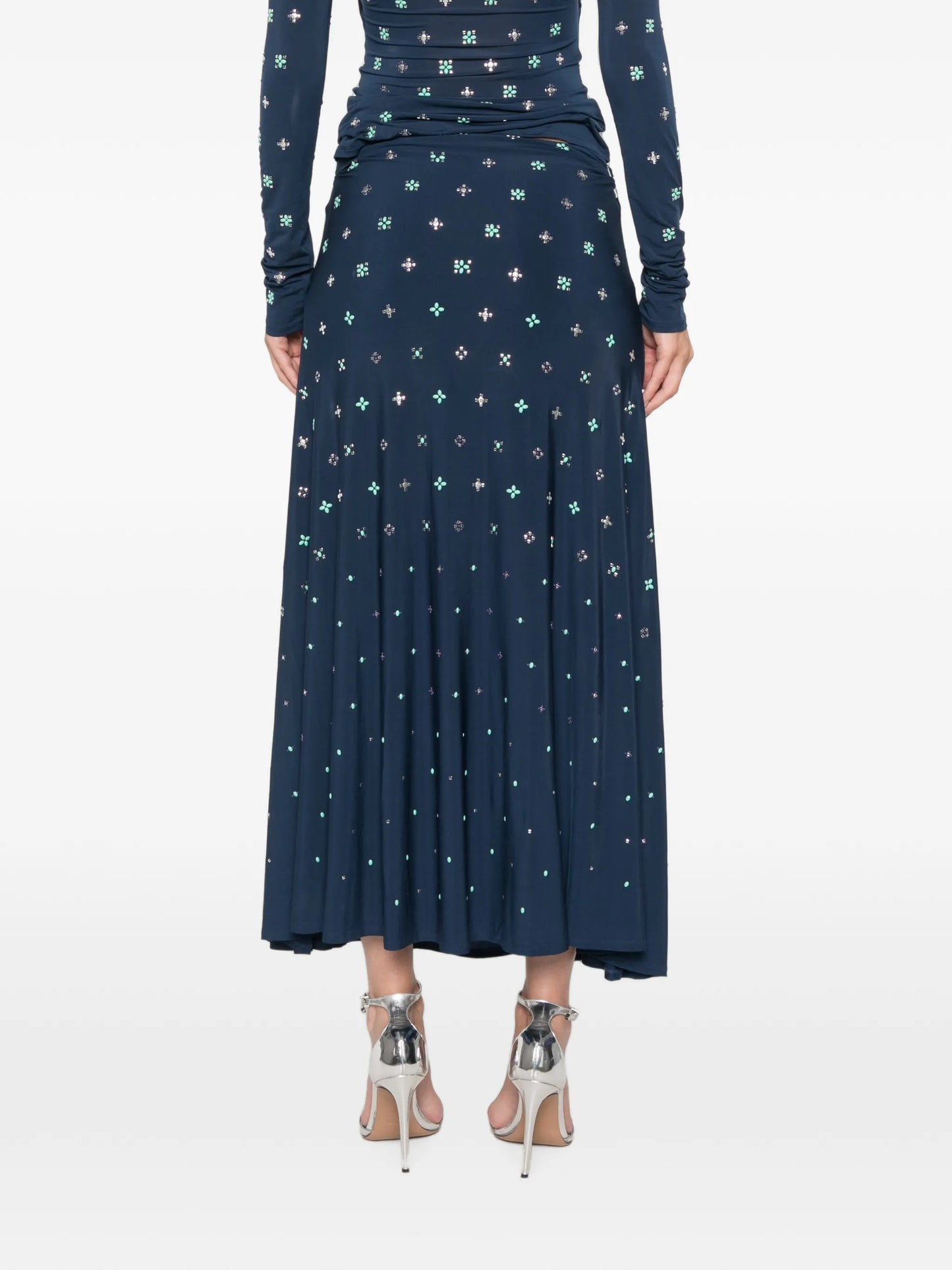 embellished cut-out skirt