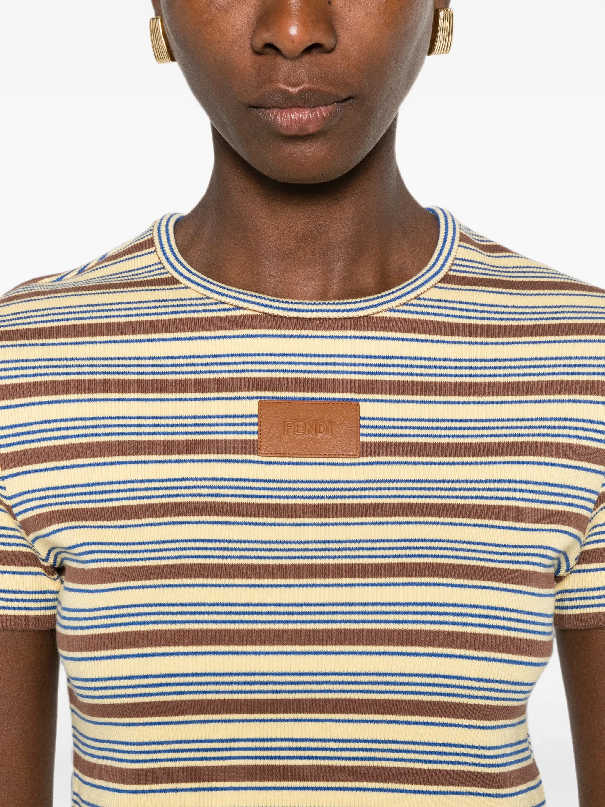striped logo-patch T-shirt