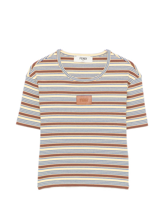 striped logo-patch T-shirt