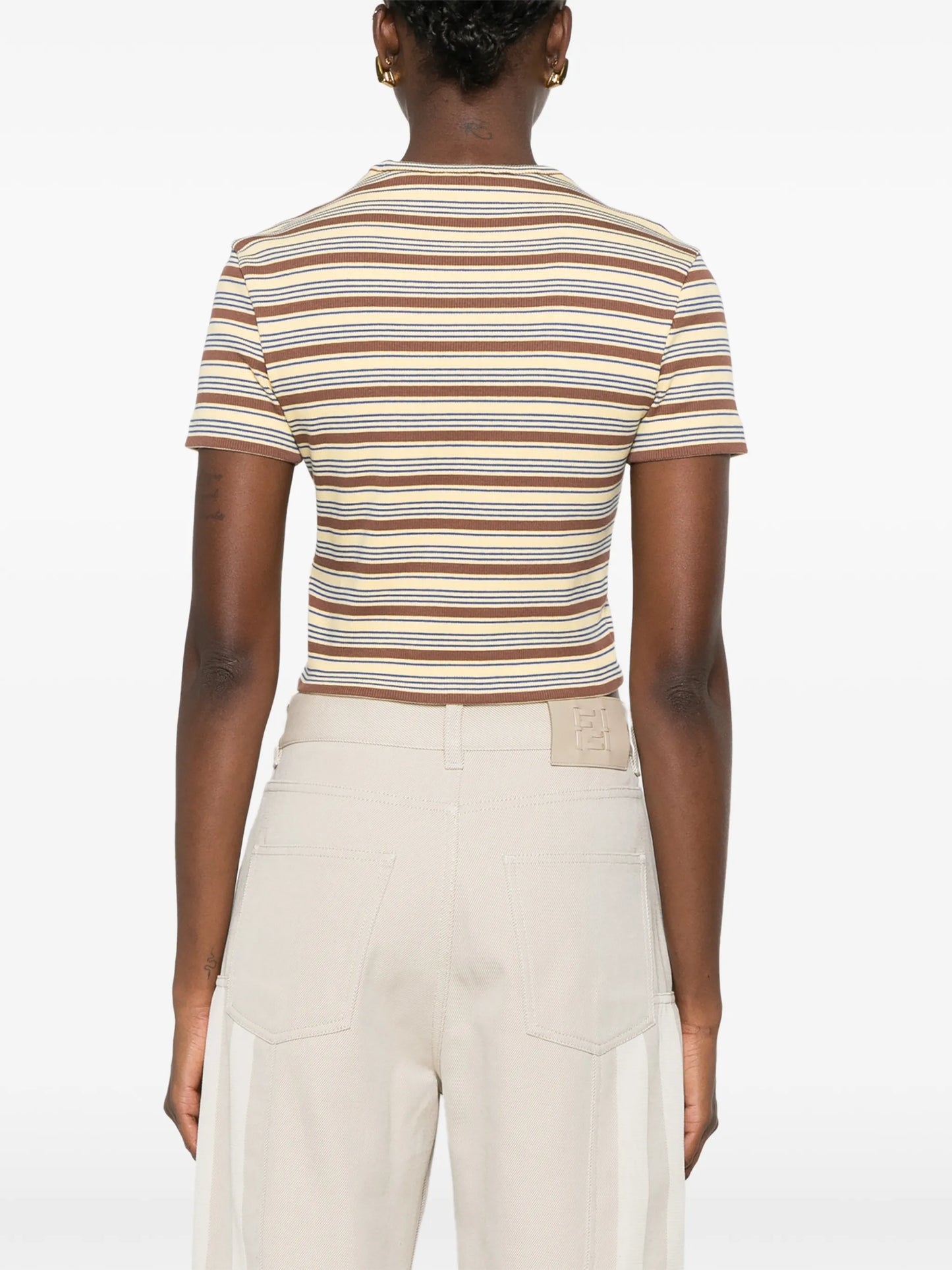 striped logo-patch T-shirt