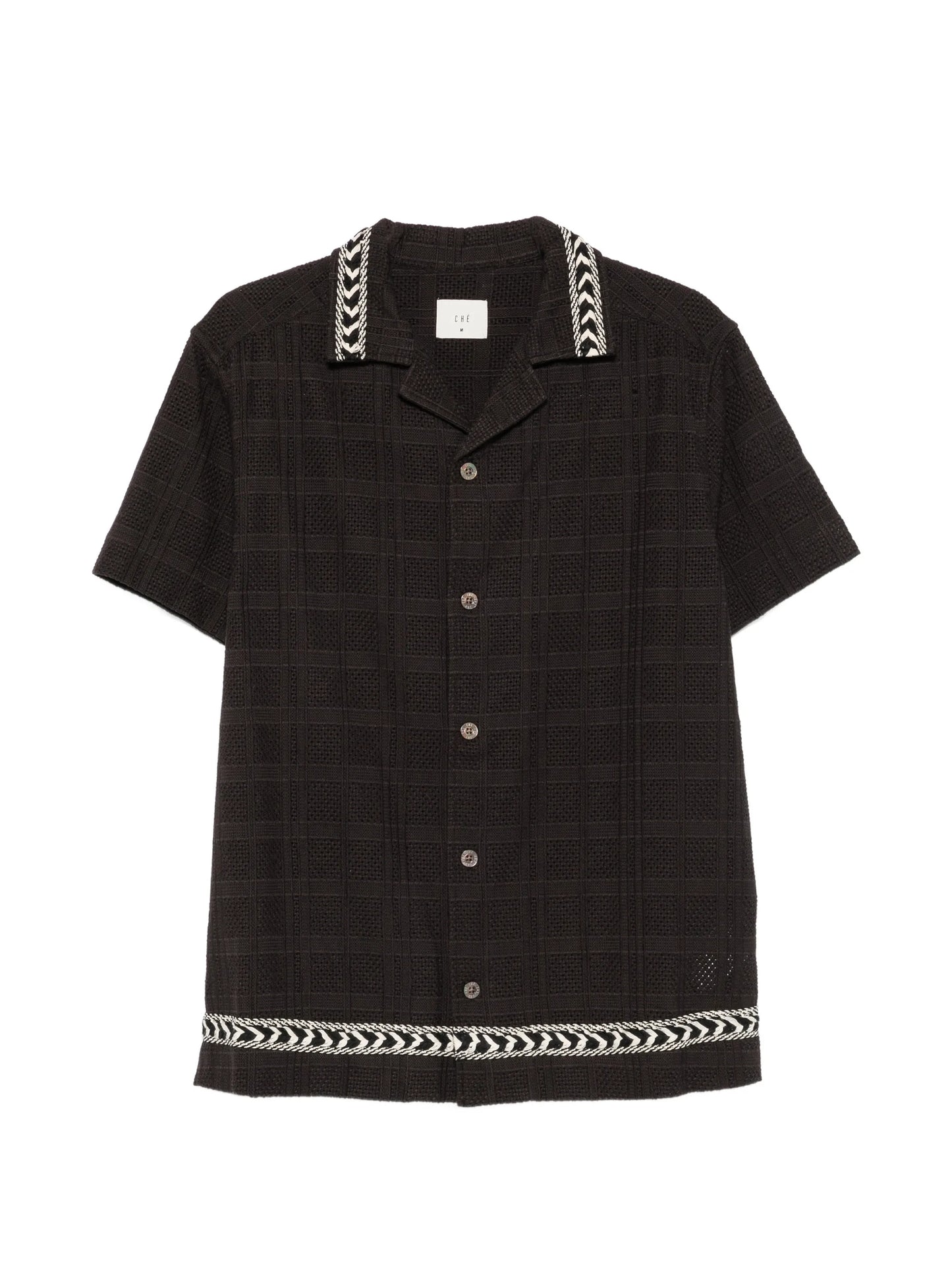 embroidered check-pattern shirt