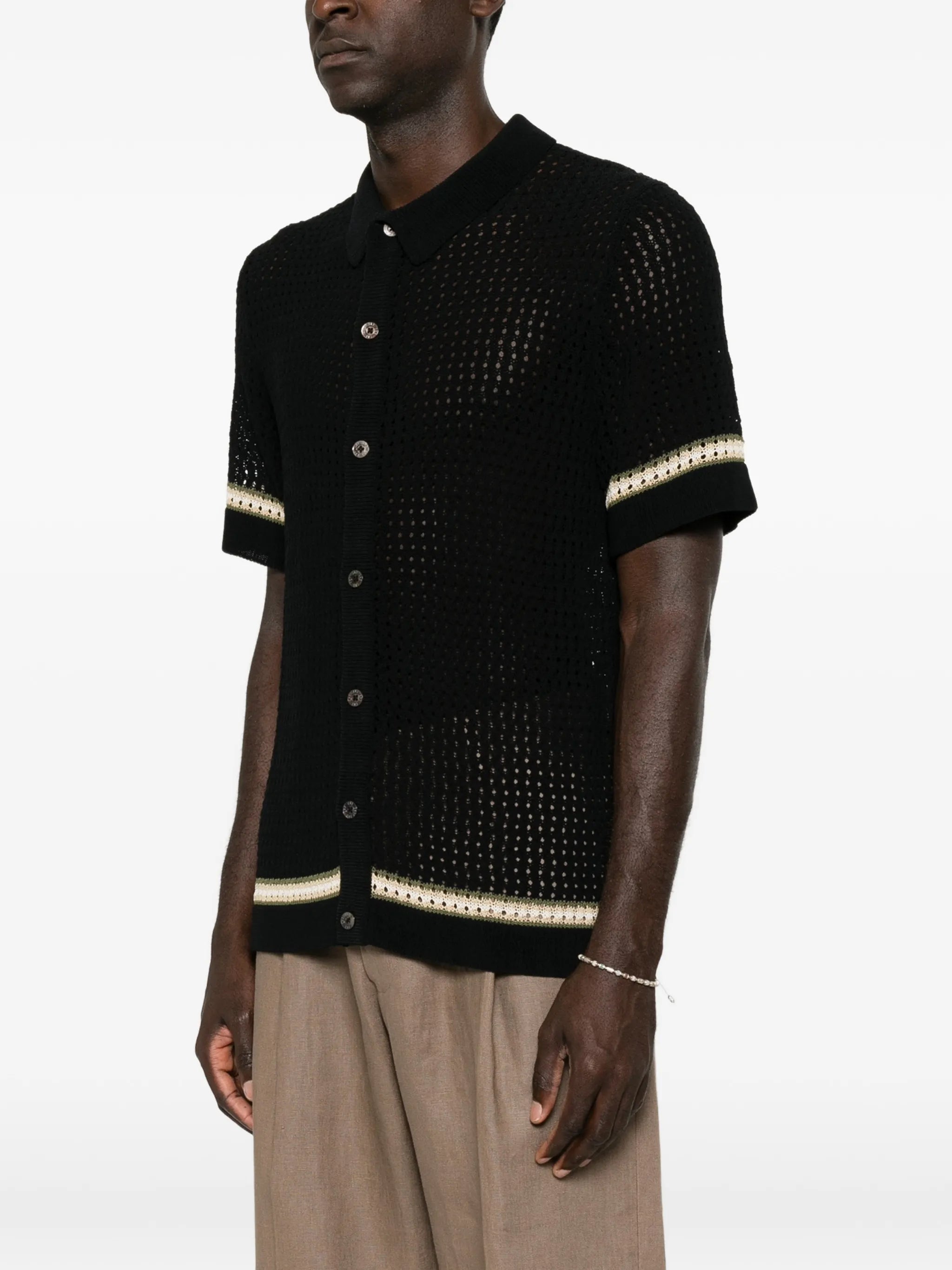 crochet short-sleeve shirt