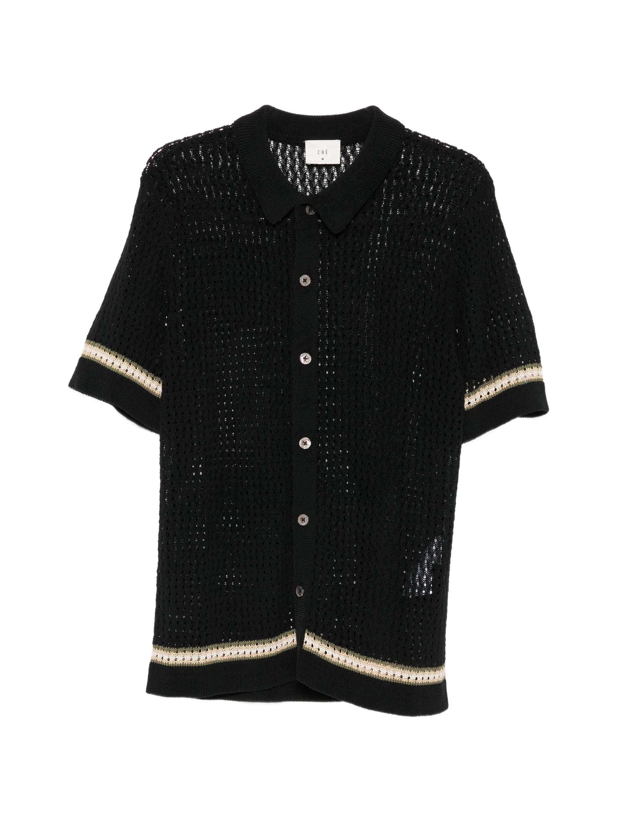 crochet short-sleeve shirt