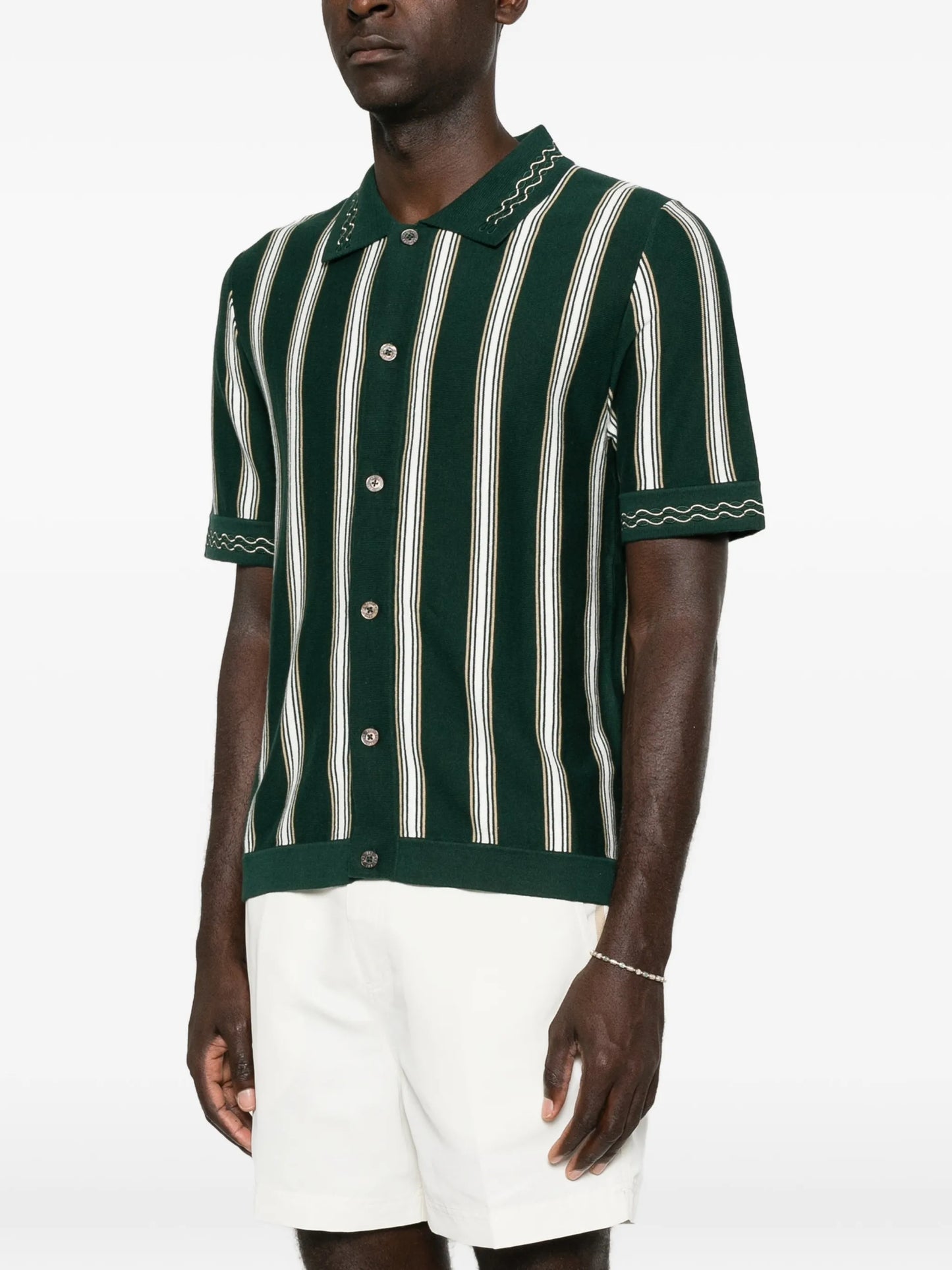 Sawyer striped knitted polo shirt