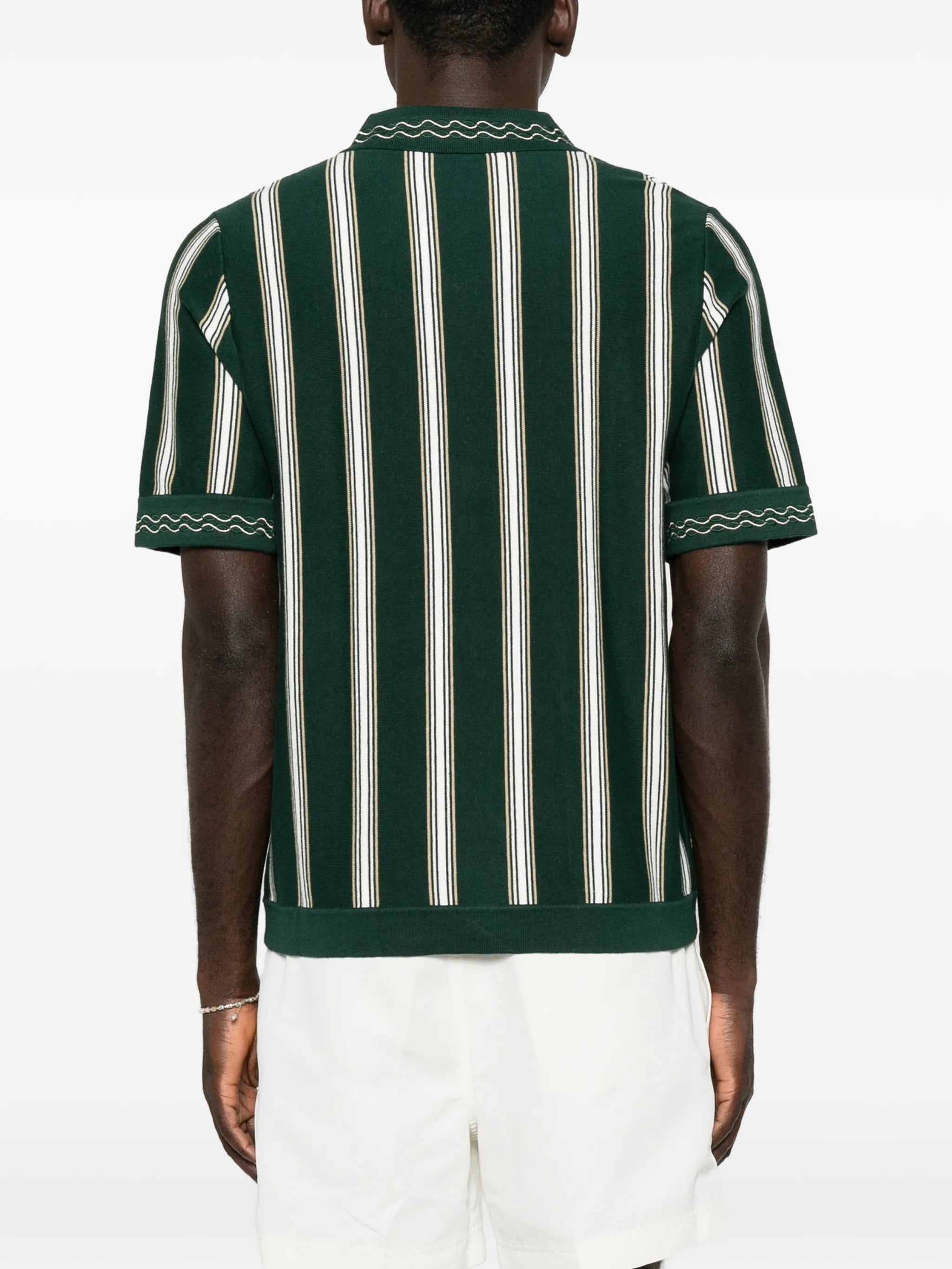 Sawyer striped knitted polo shirt