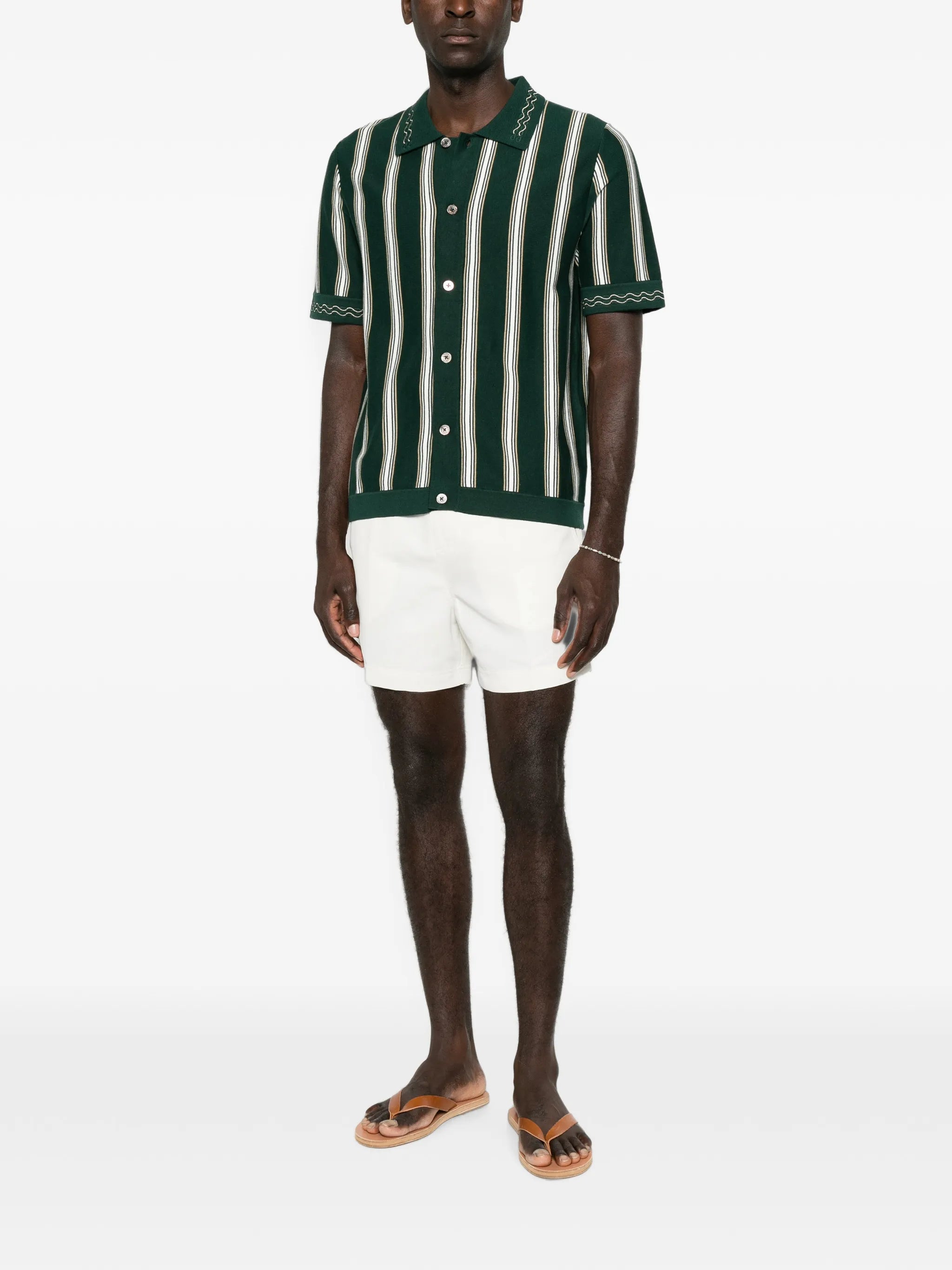 Sawyer striped knitted polo shirt