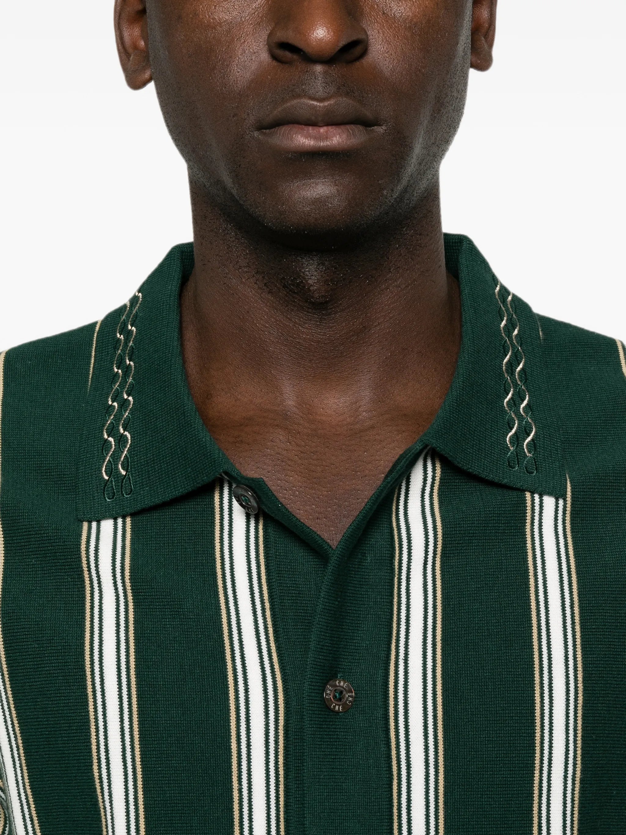 Sawyer striped knitted polo shirt