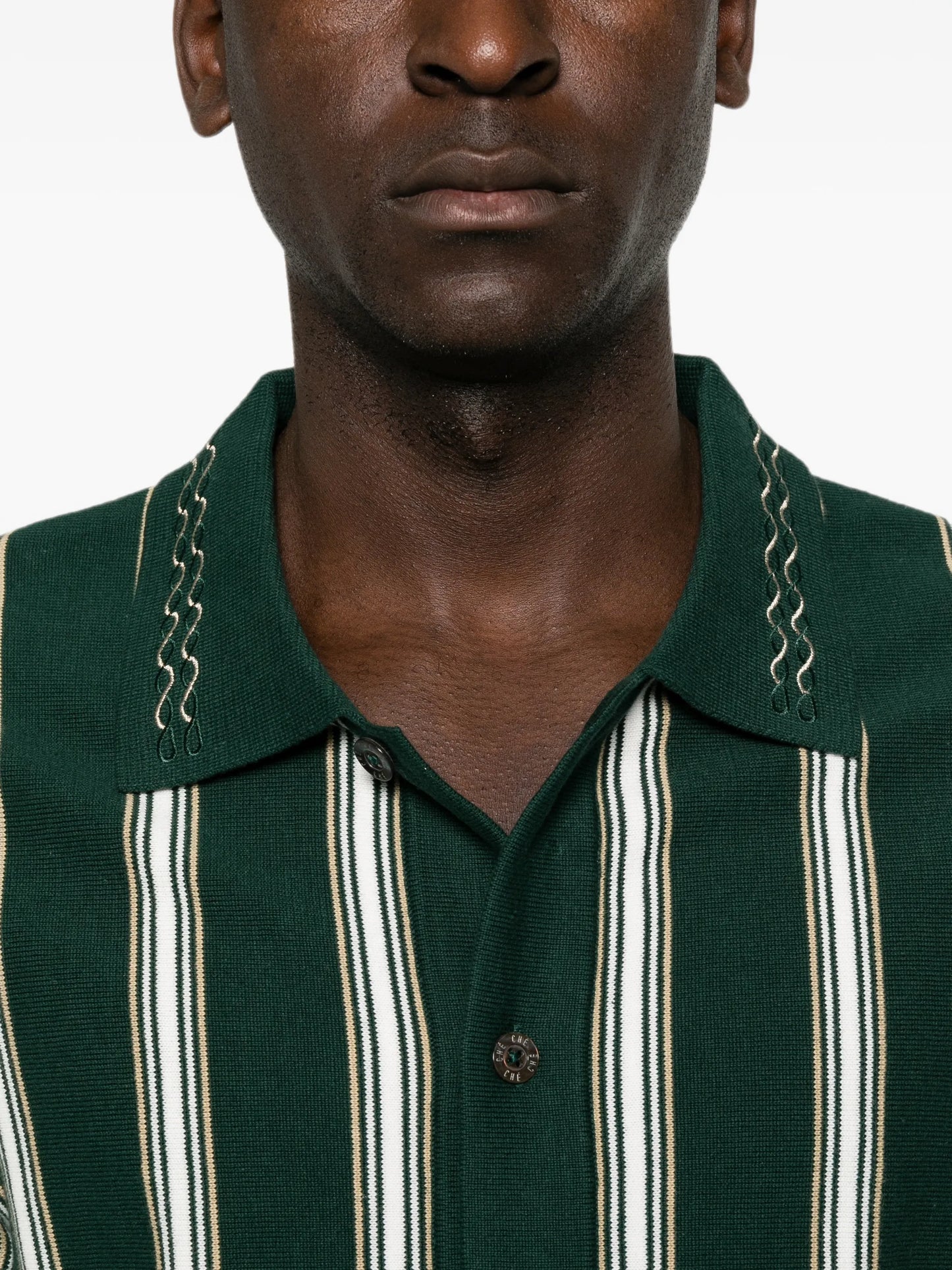 Sawyer striped knitted polo shirt