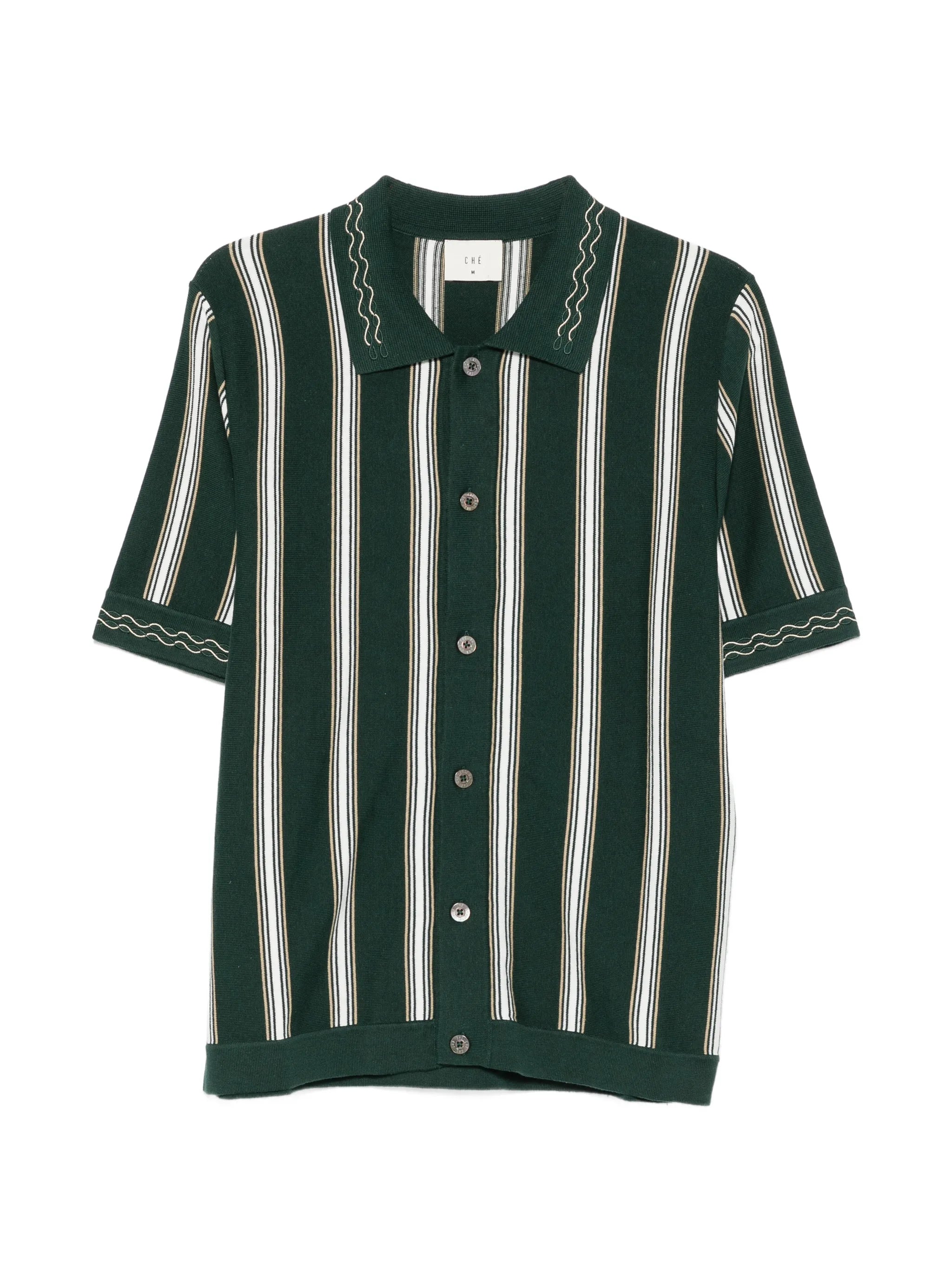 Sawyer striped knitted polo shirt