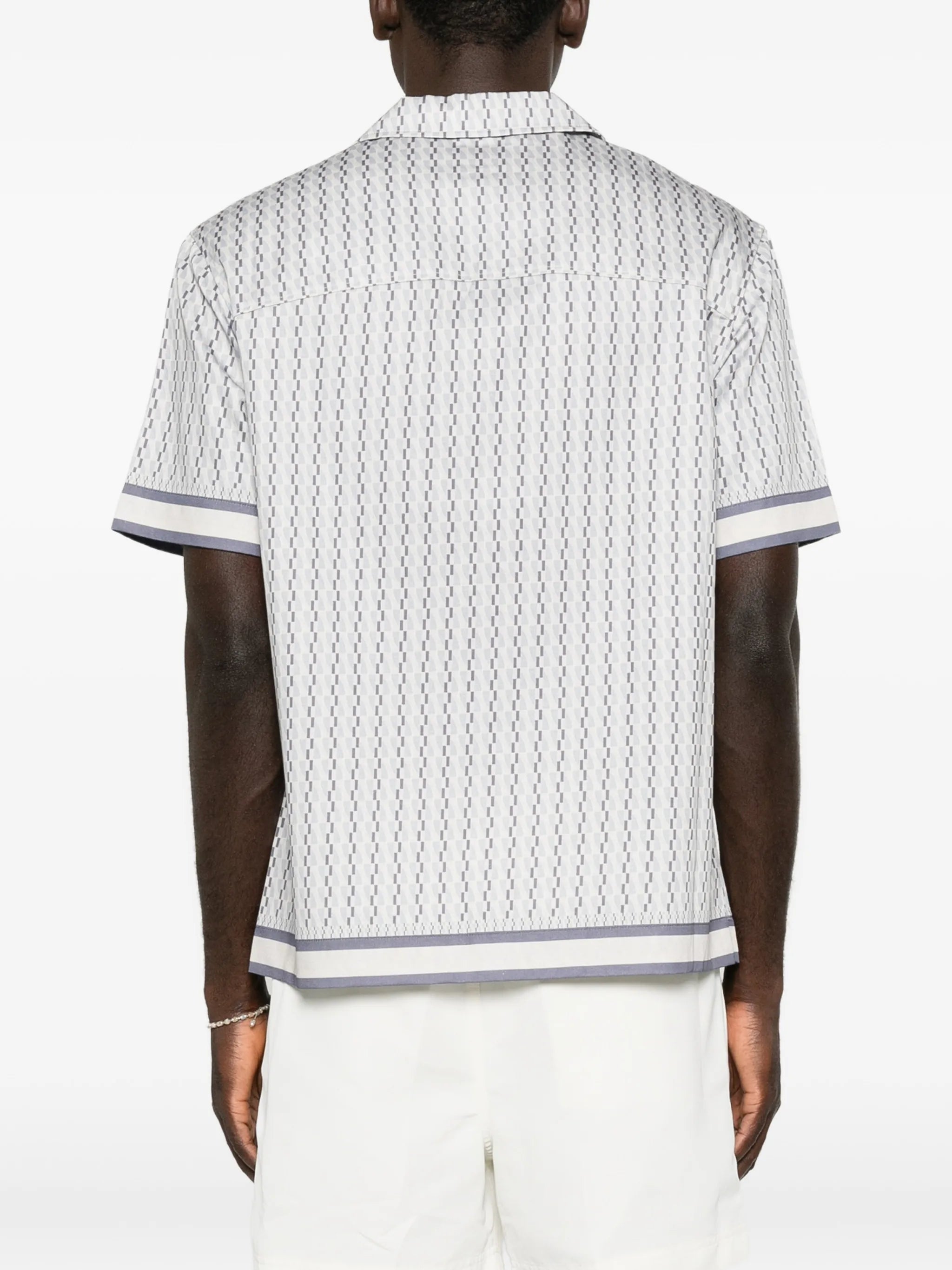 Galliano border-print shirt