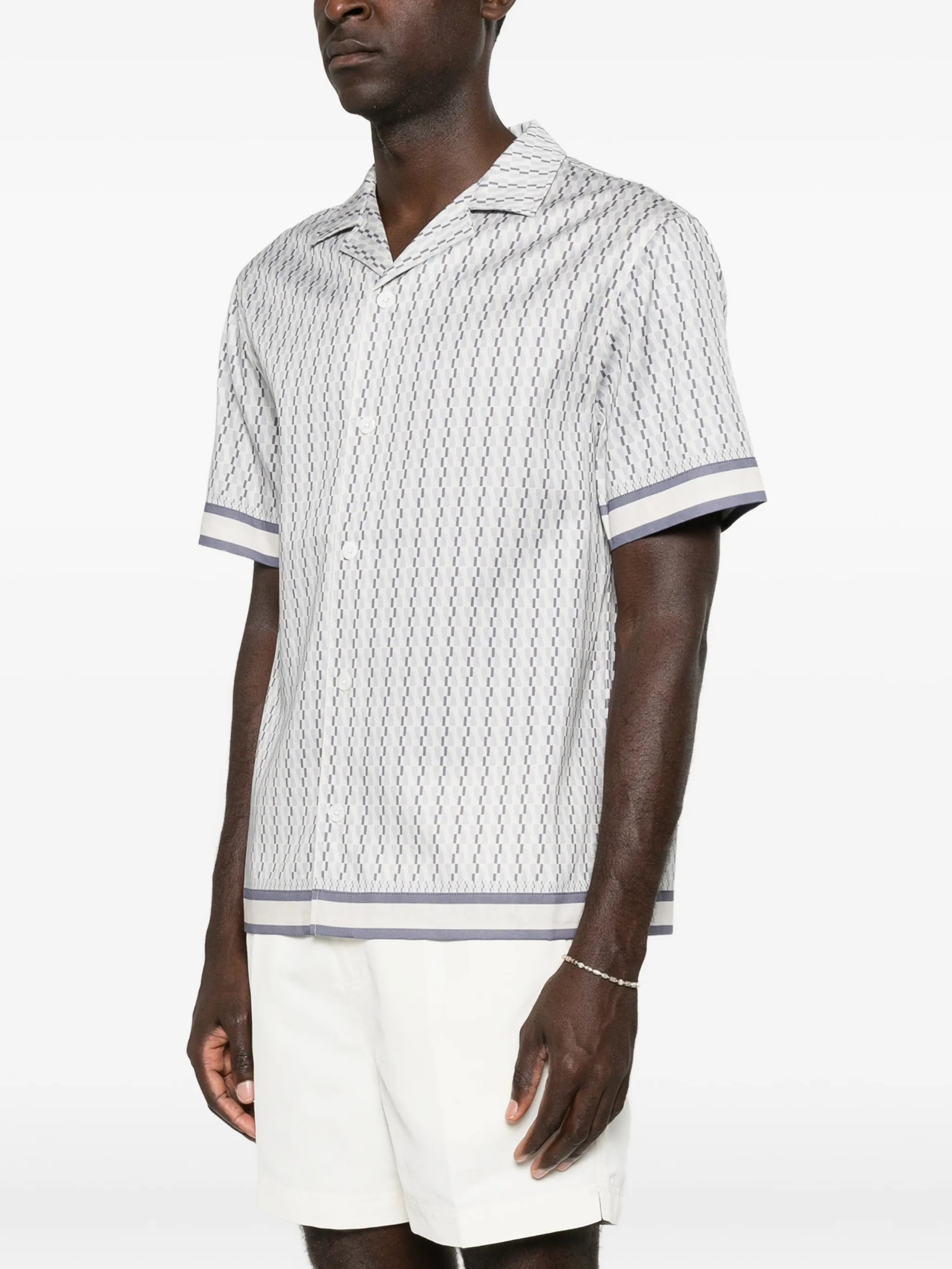 Galliano border-print shirt