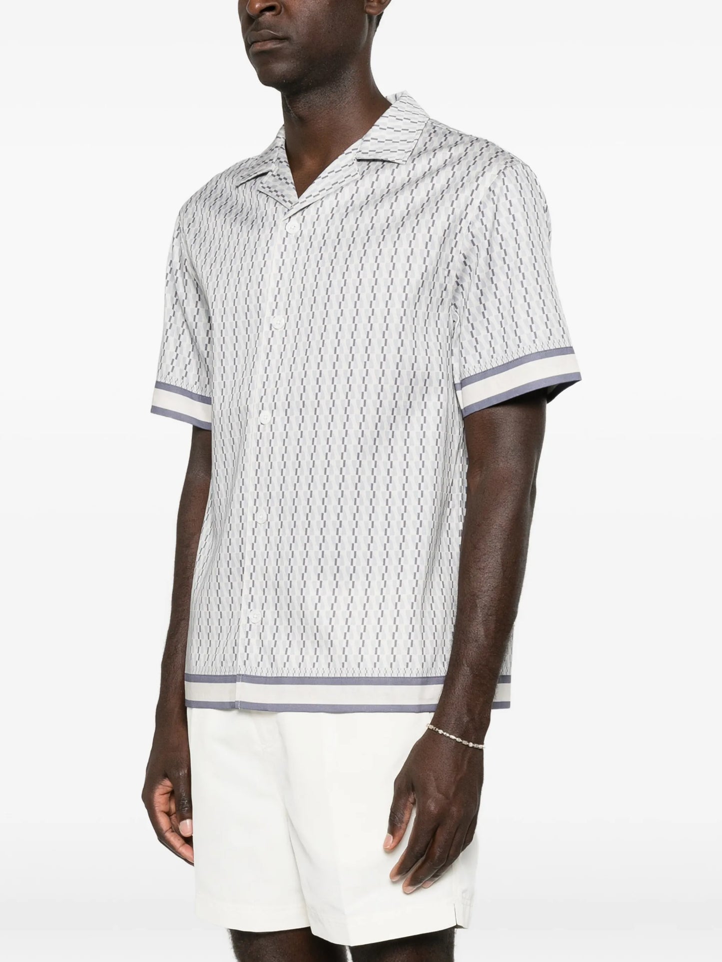 Galliano border-print shirt