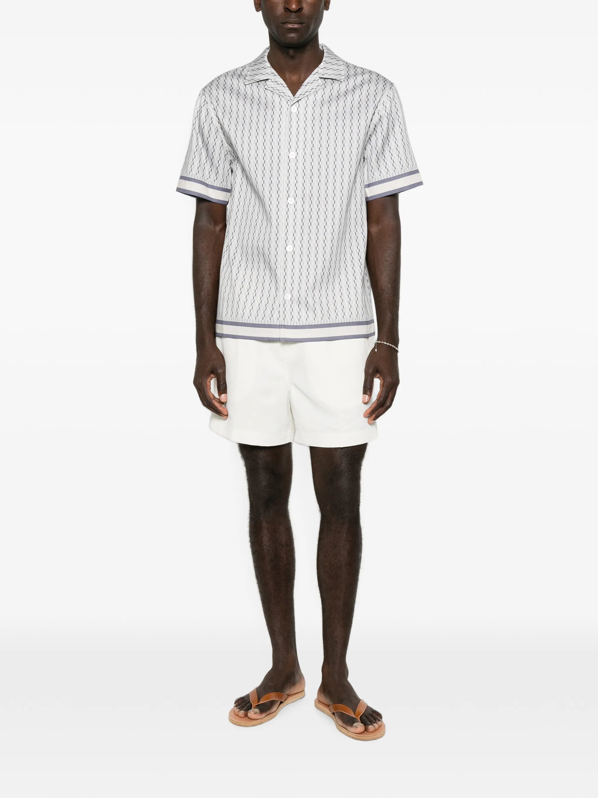 Galliano border-print shirt