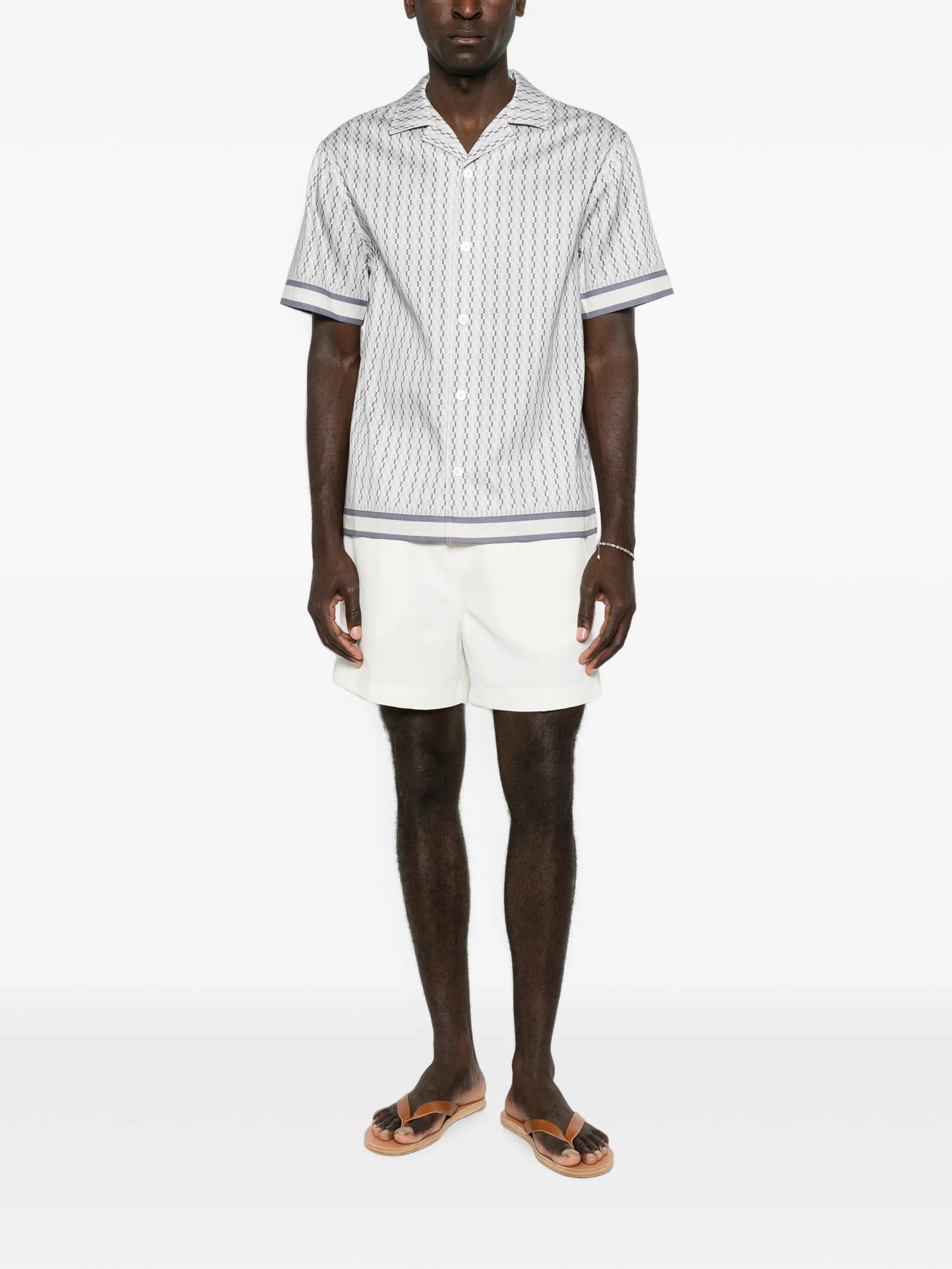 Galliano border-print shirt