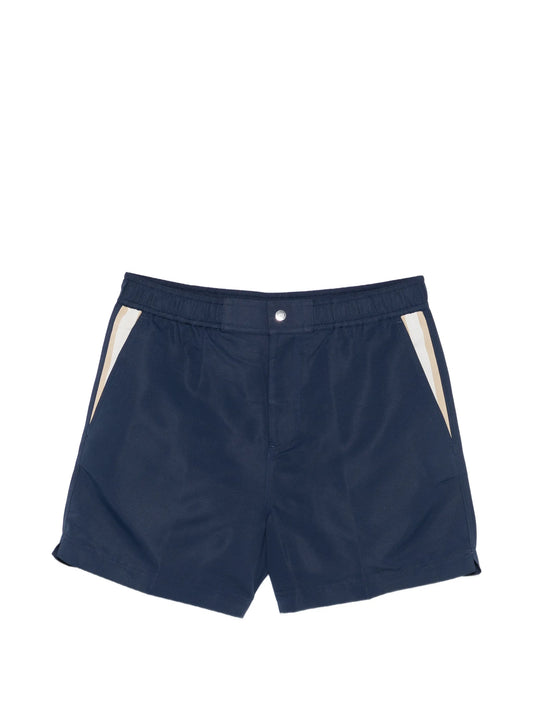 button-fastening swim shorts