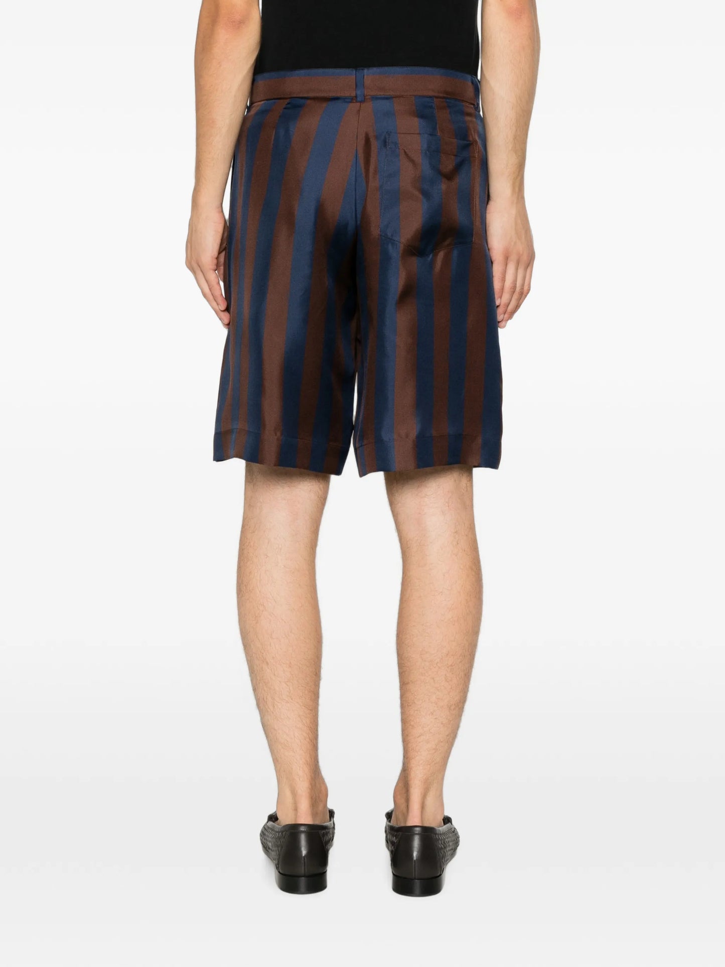 striped silk shorts