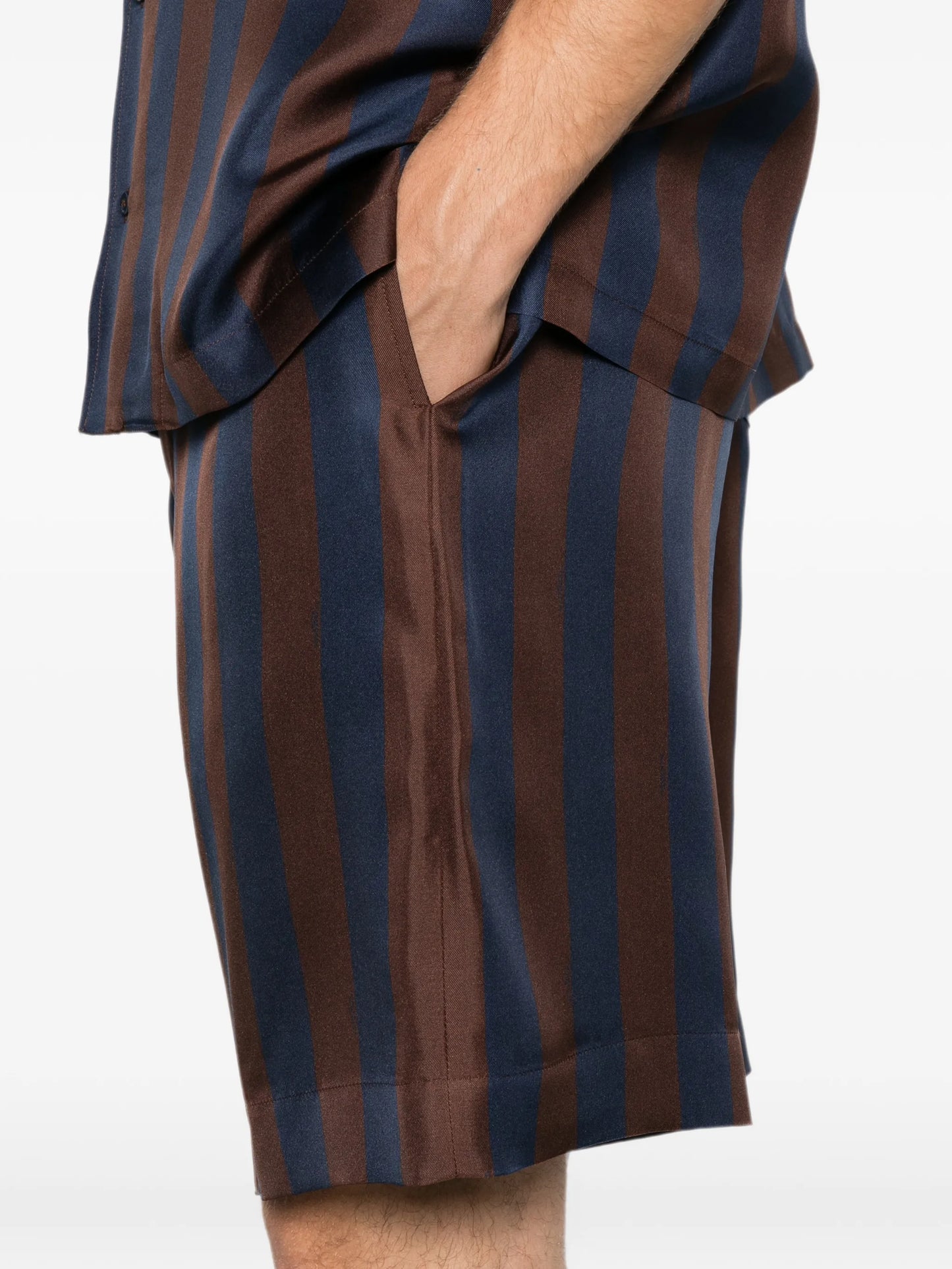 striped silk shorts