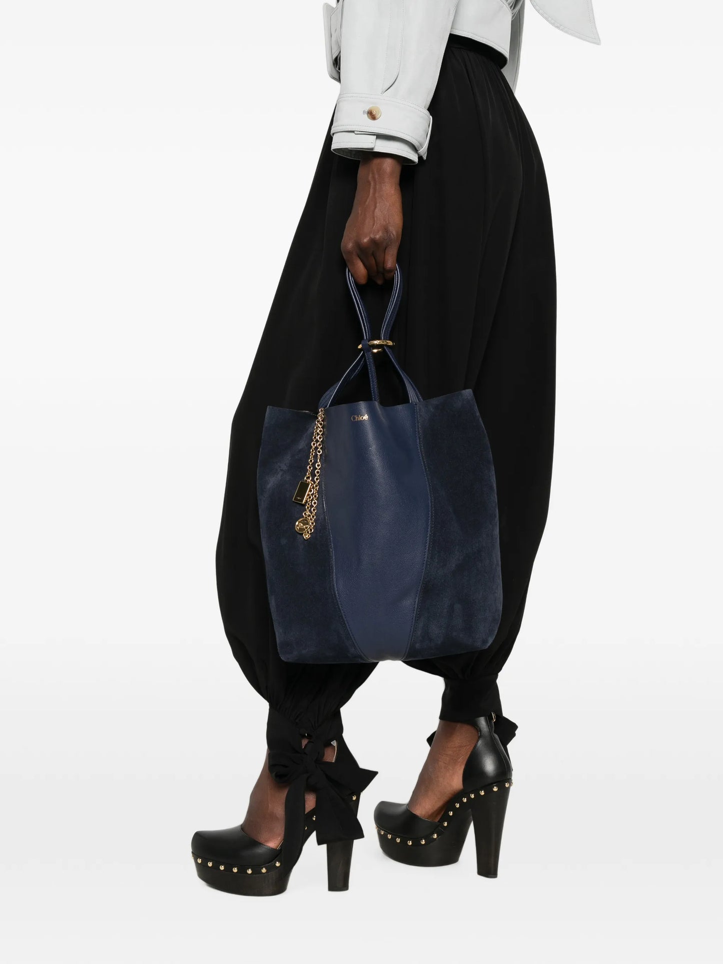 medium Spin panelled tote bag