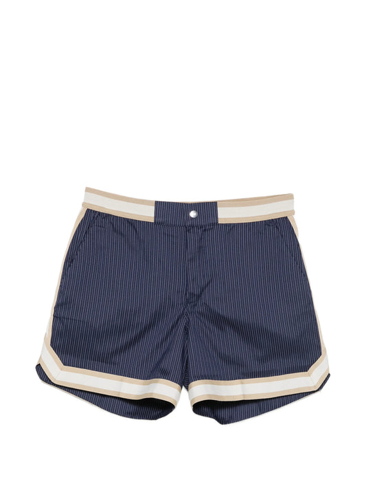 Baller pinstriped swim shorts
