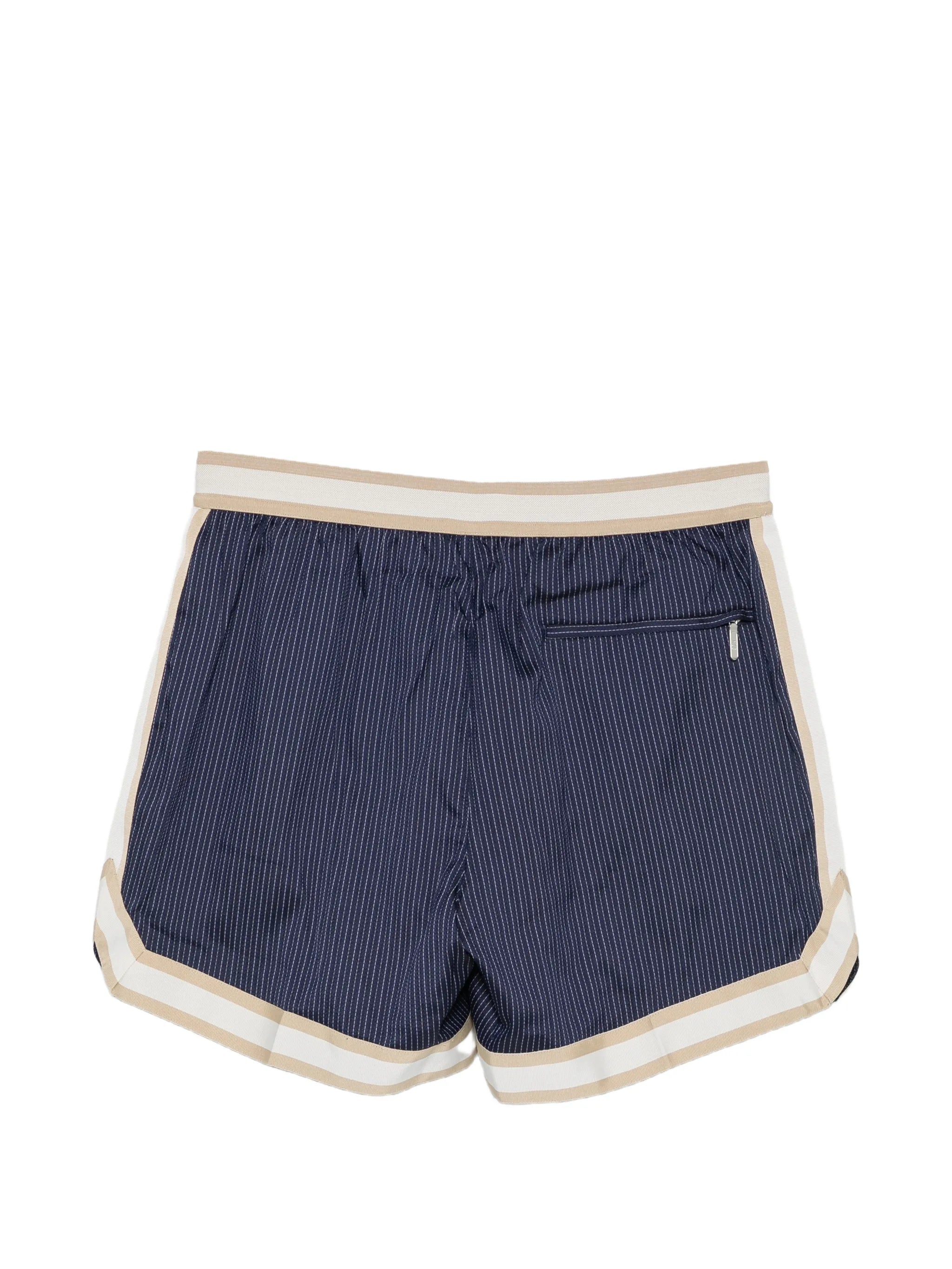 Baller pinstriped swim shorts