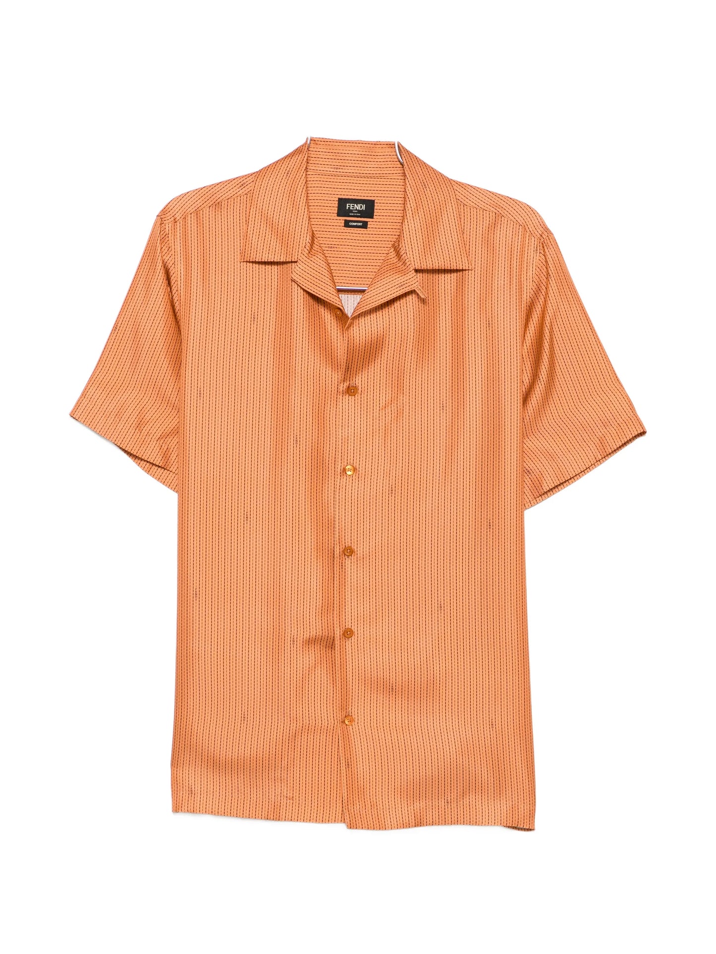 logo-stripe silk shirt