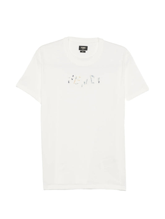 embroidered-logo T-shirt