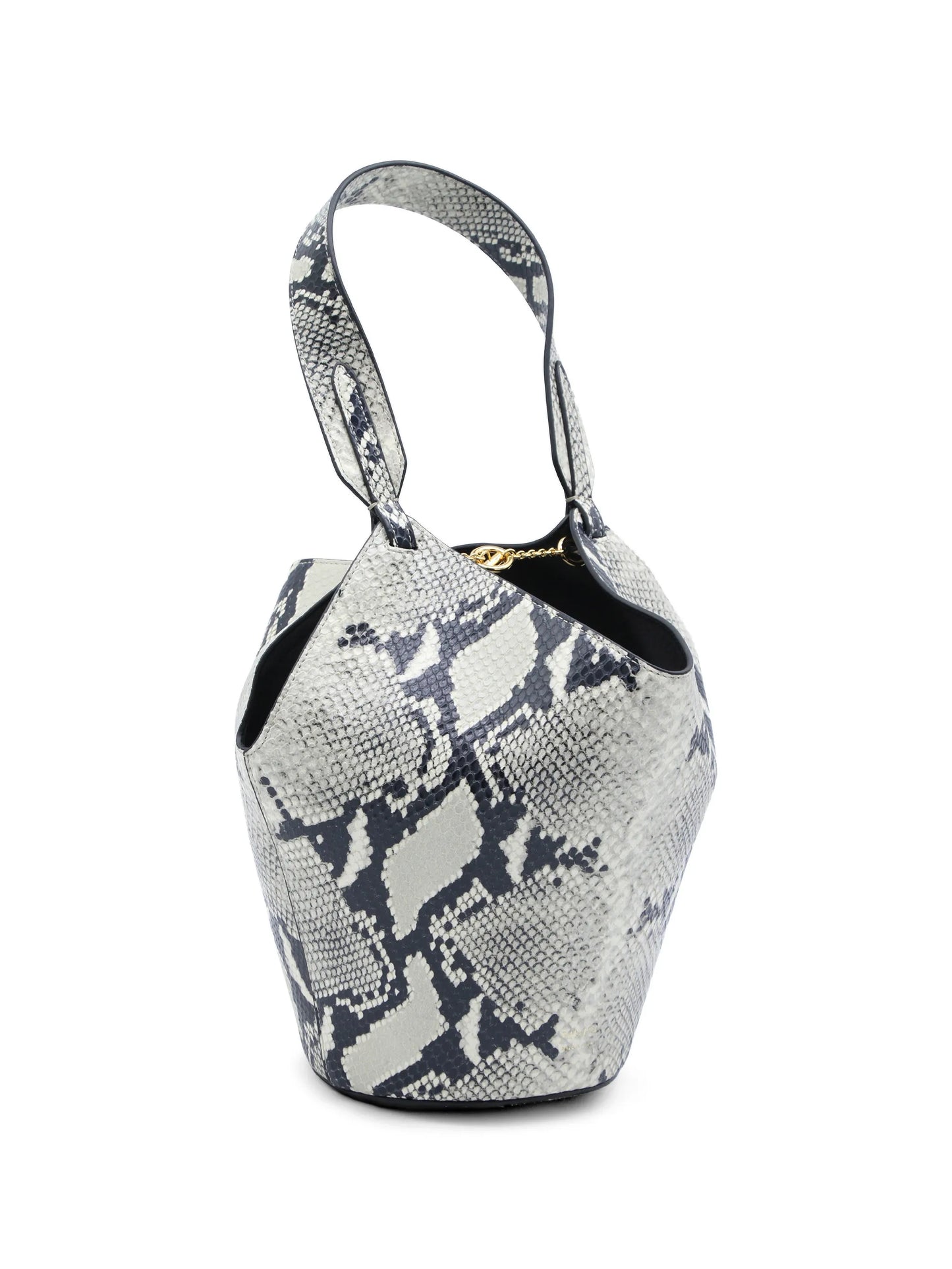mini Lotus snakeskin-embossed tote bag