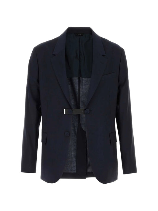removable-strap single-breasted blazer