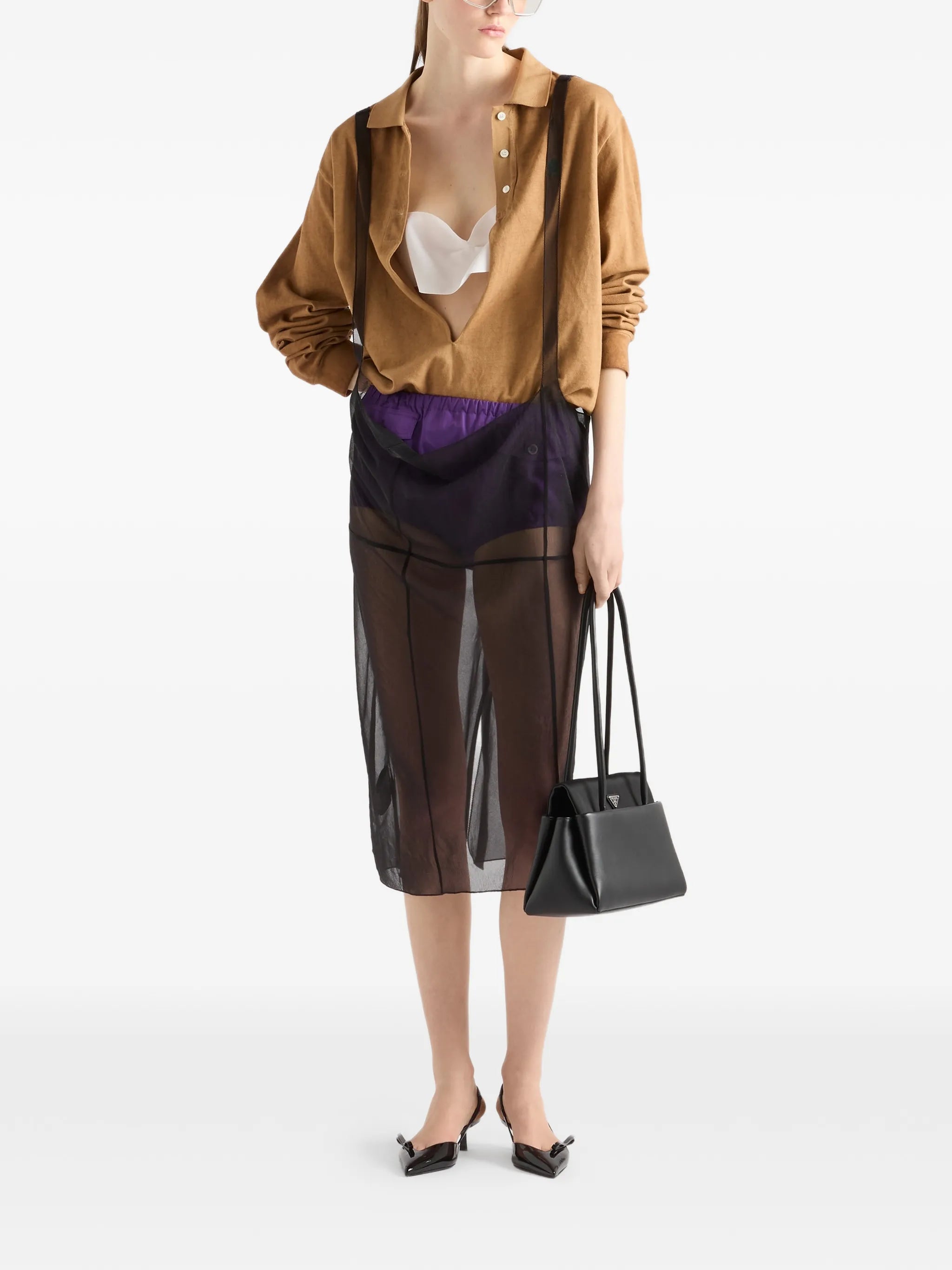cigaline midi-skirt with suspender straps