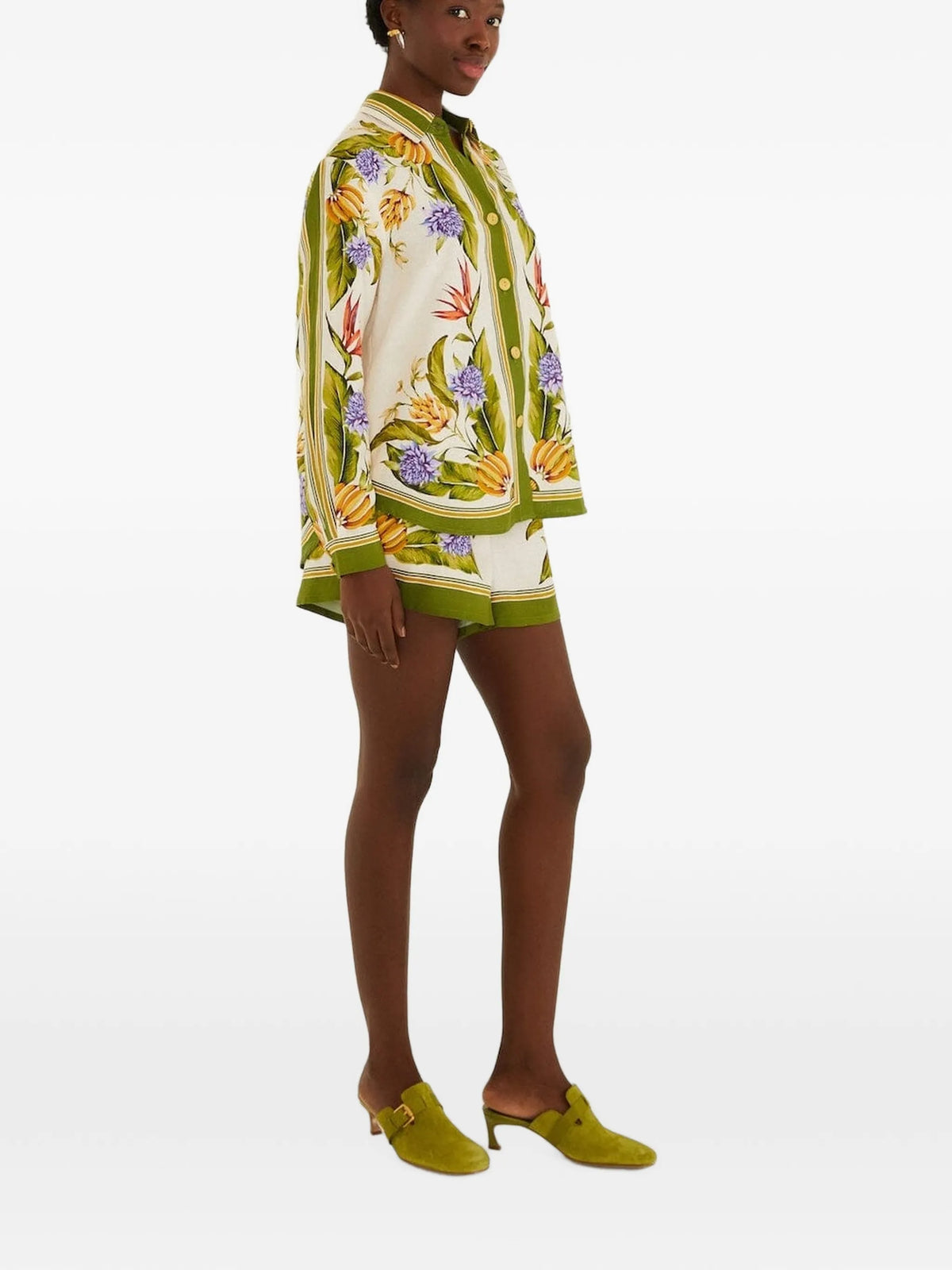 floral-print shorts