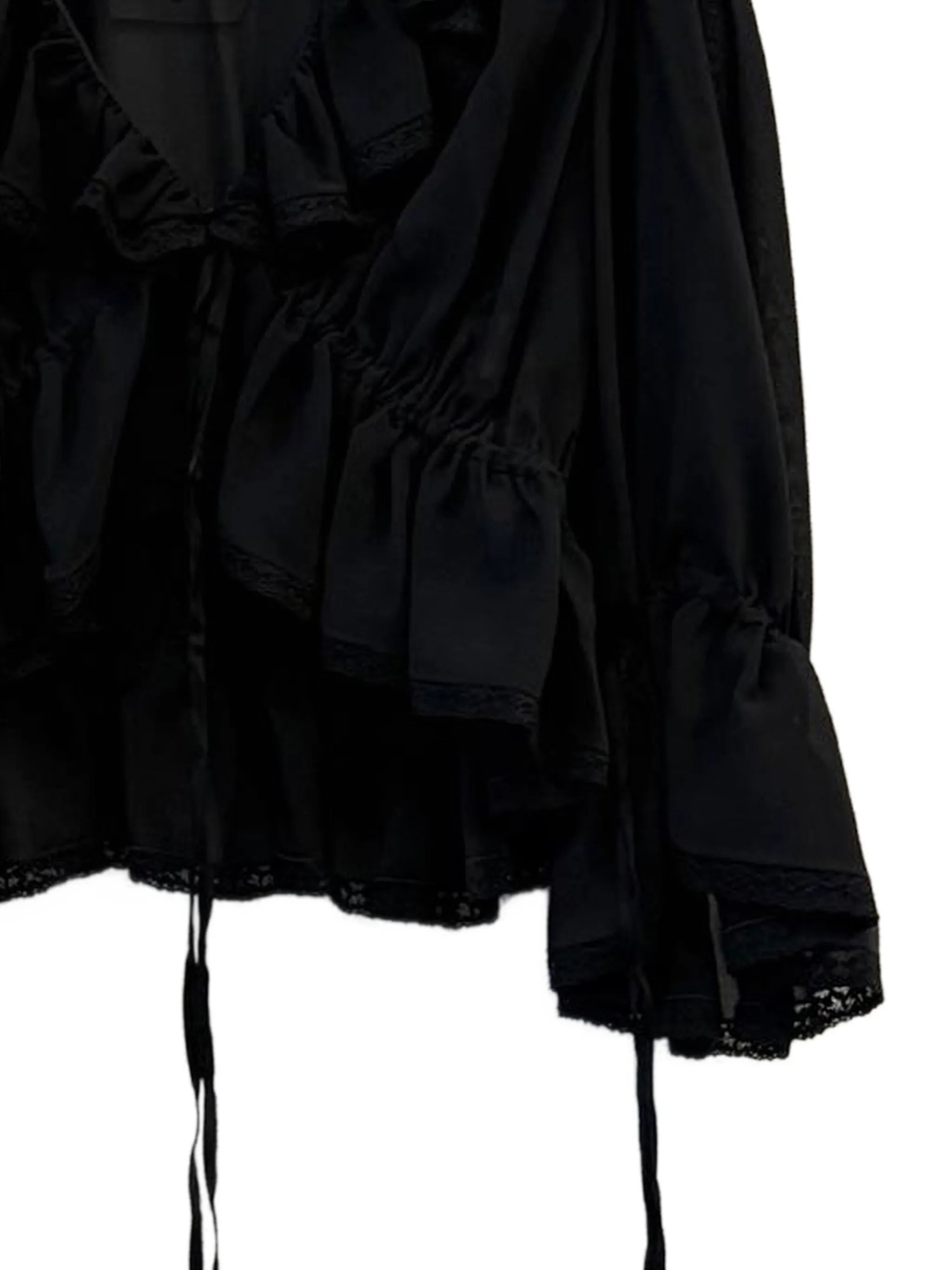 ruffled-detail tie-fastening top